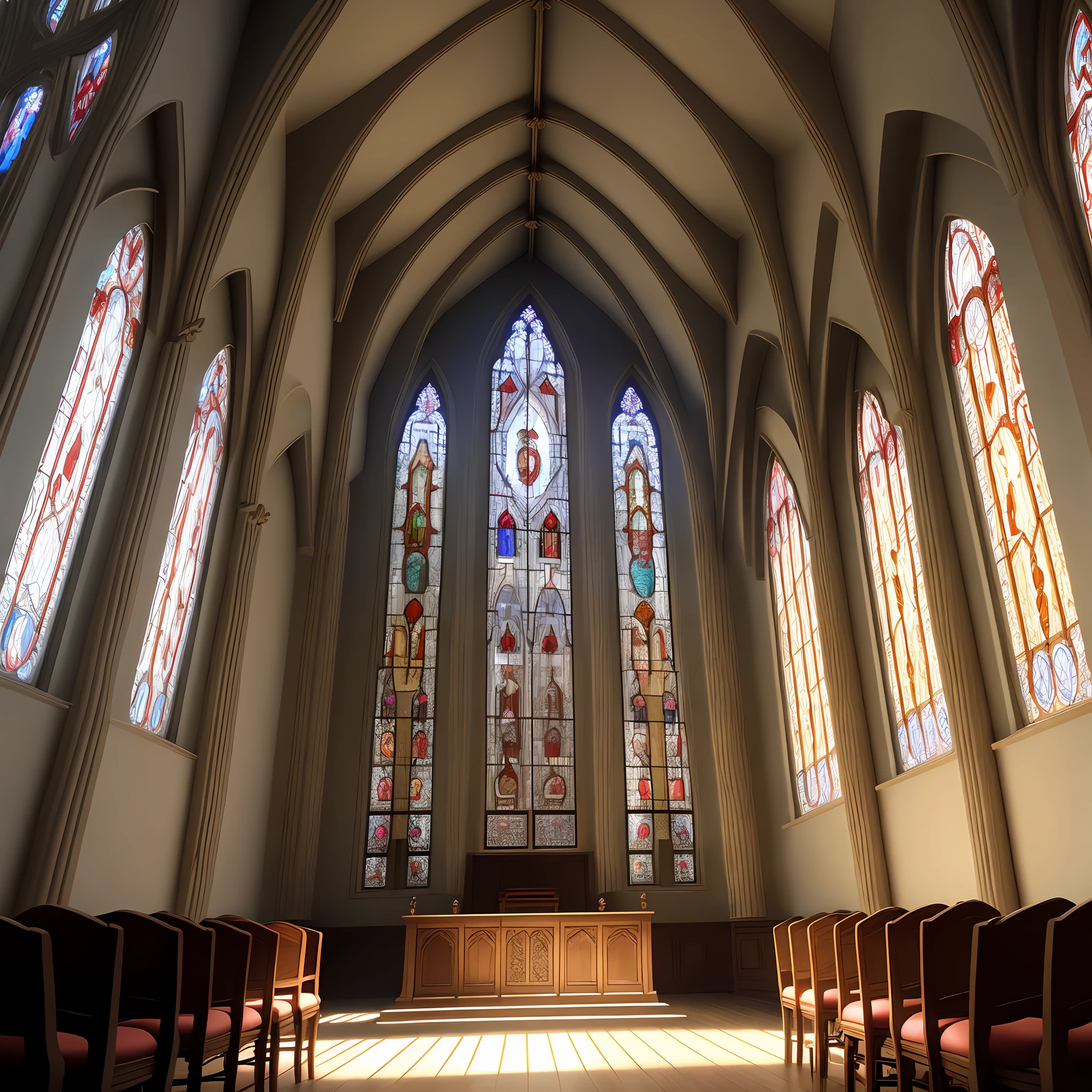 Medieval, fairytale, Western, classical, stained glass, interior