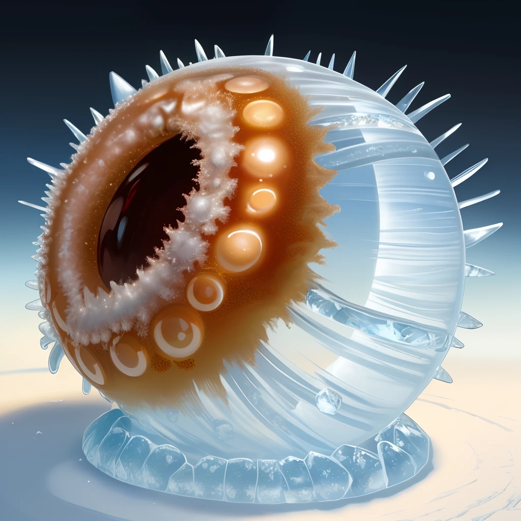 hyper realistic anthill sun with rings of ice