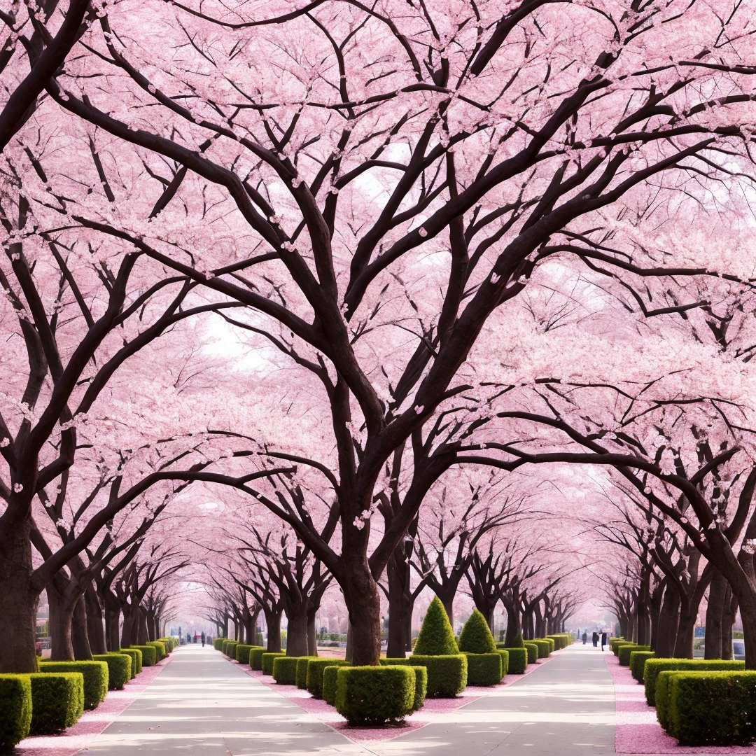The heart-shaped diamond is pink light, there are fire ants in the diamond, cherry blossoms sprinkled, leaves, a little snow on the diamond, upscale, variaton, semi realistic, imagine