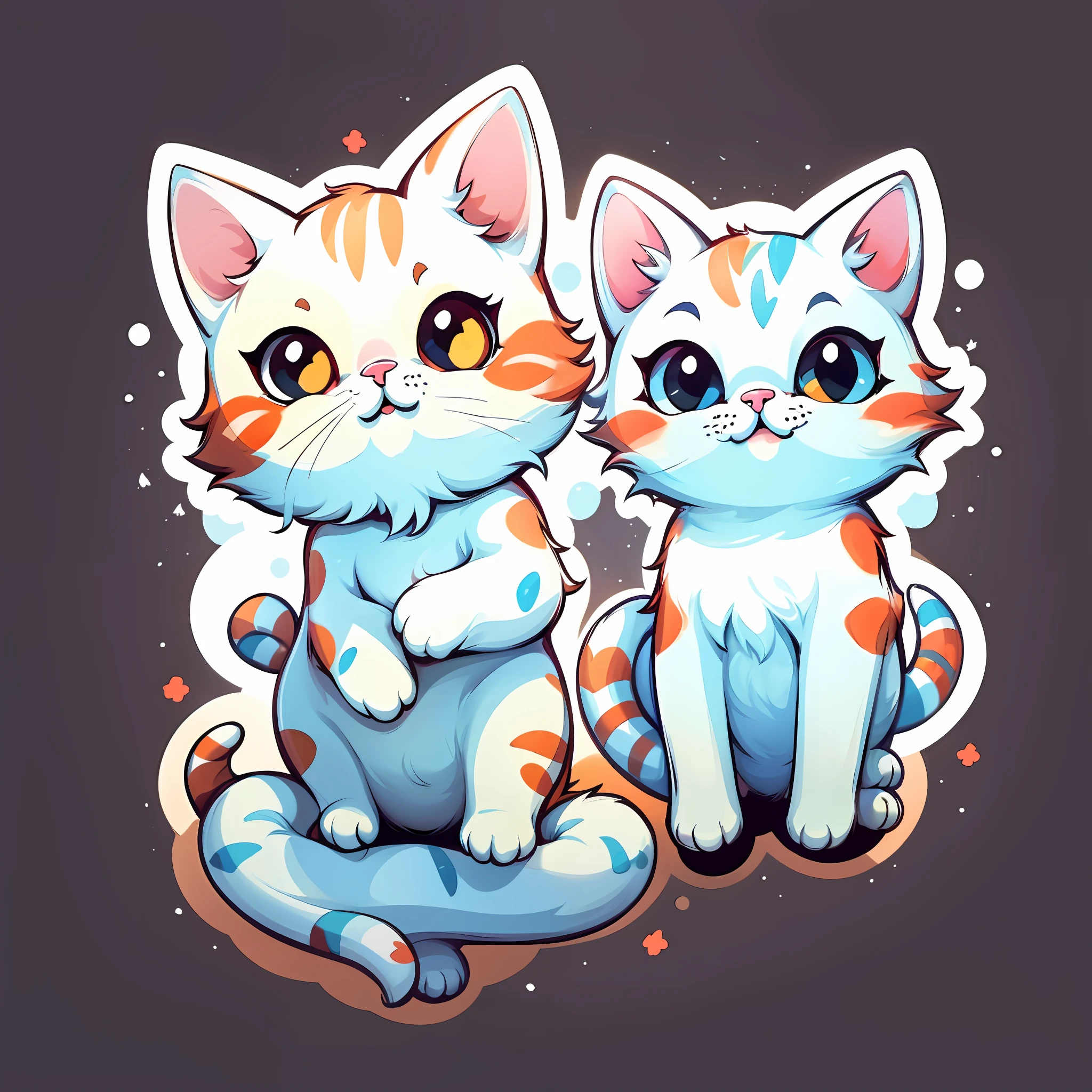 sticker, 1cat, simple background,
