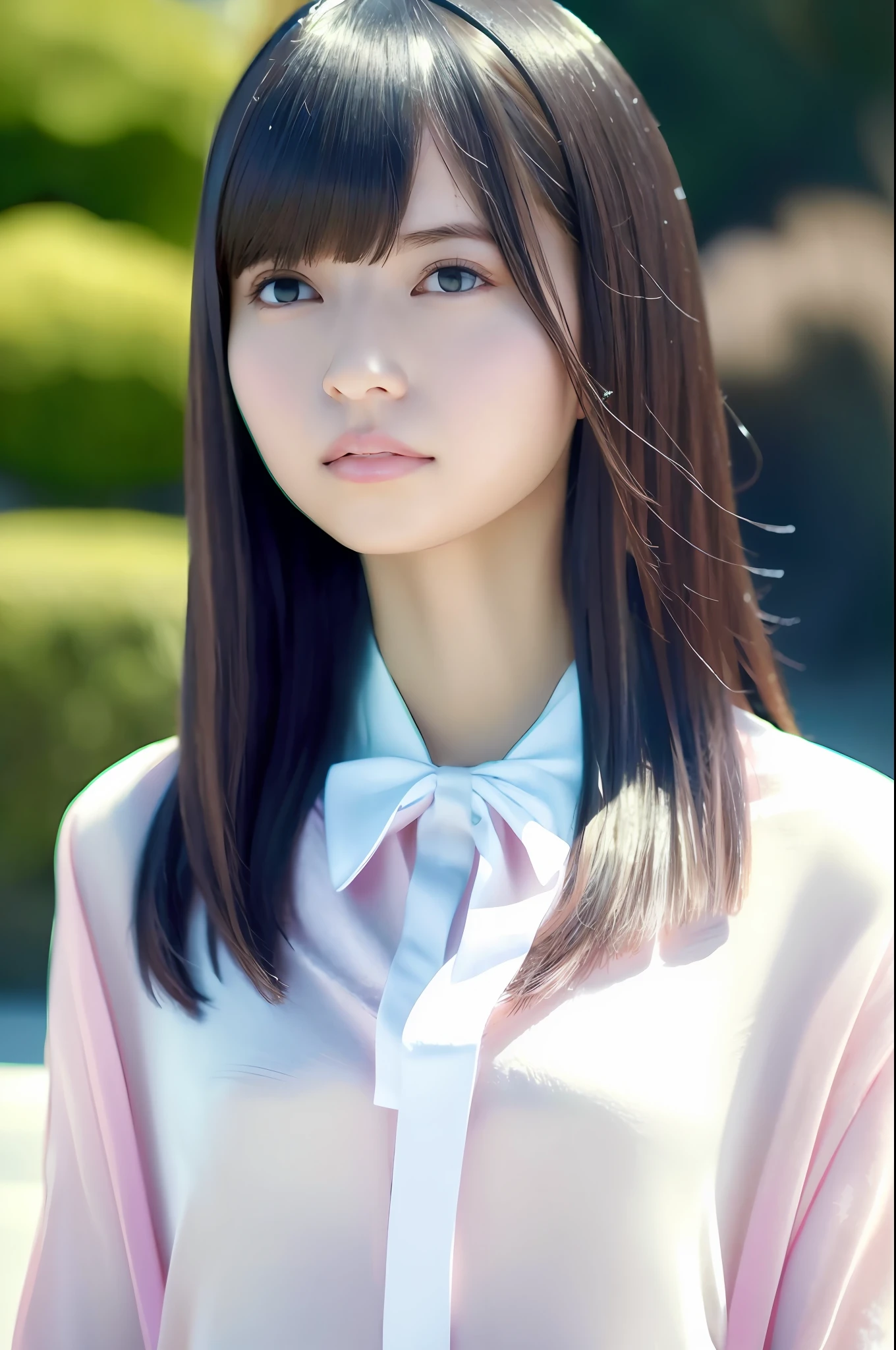 best quality, white skin, real human skin, (detailed fac), oval face, pores, ultra high res, (8k, RAW photo, photorealistic:1.4), 1girl, slim, (looking at viewer with a serene and goddess-like happiness:1.2), ( lipgloss, eyelashes, gloss-face, best quality, ultra highres, Broad lighting, natural shading), oversized jacket, fashion shirt, cityscape,