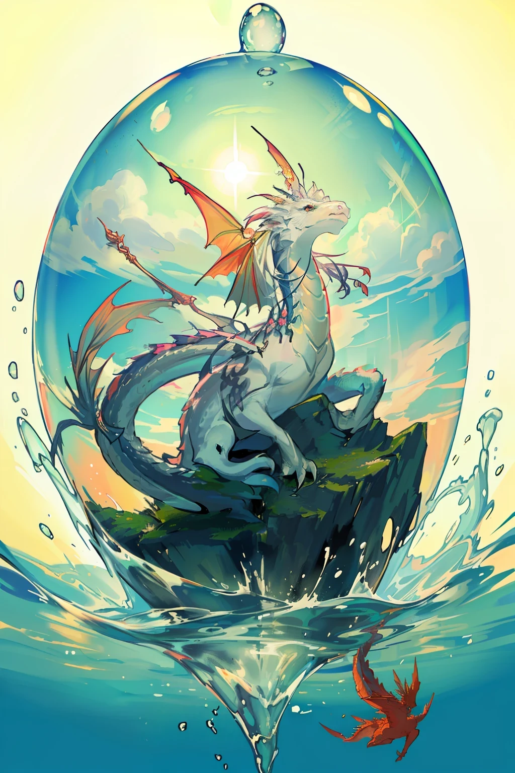 jade dragon in a cloud bubble