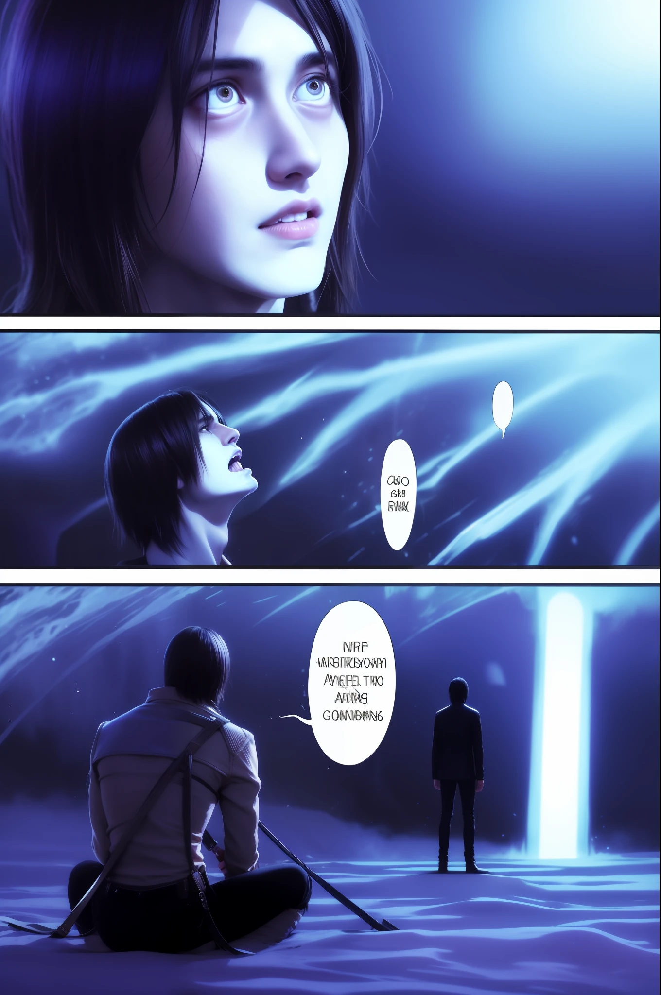 best quality, masterpiece, (realistic: 1.2), 1 man, Eren Jaeger, real life, live action, black jeans, black pants, brown hair, attack on Titan, cold background, black jacket, slim body, high definition, high quality, black clothes
