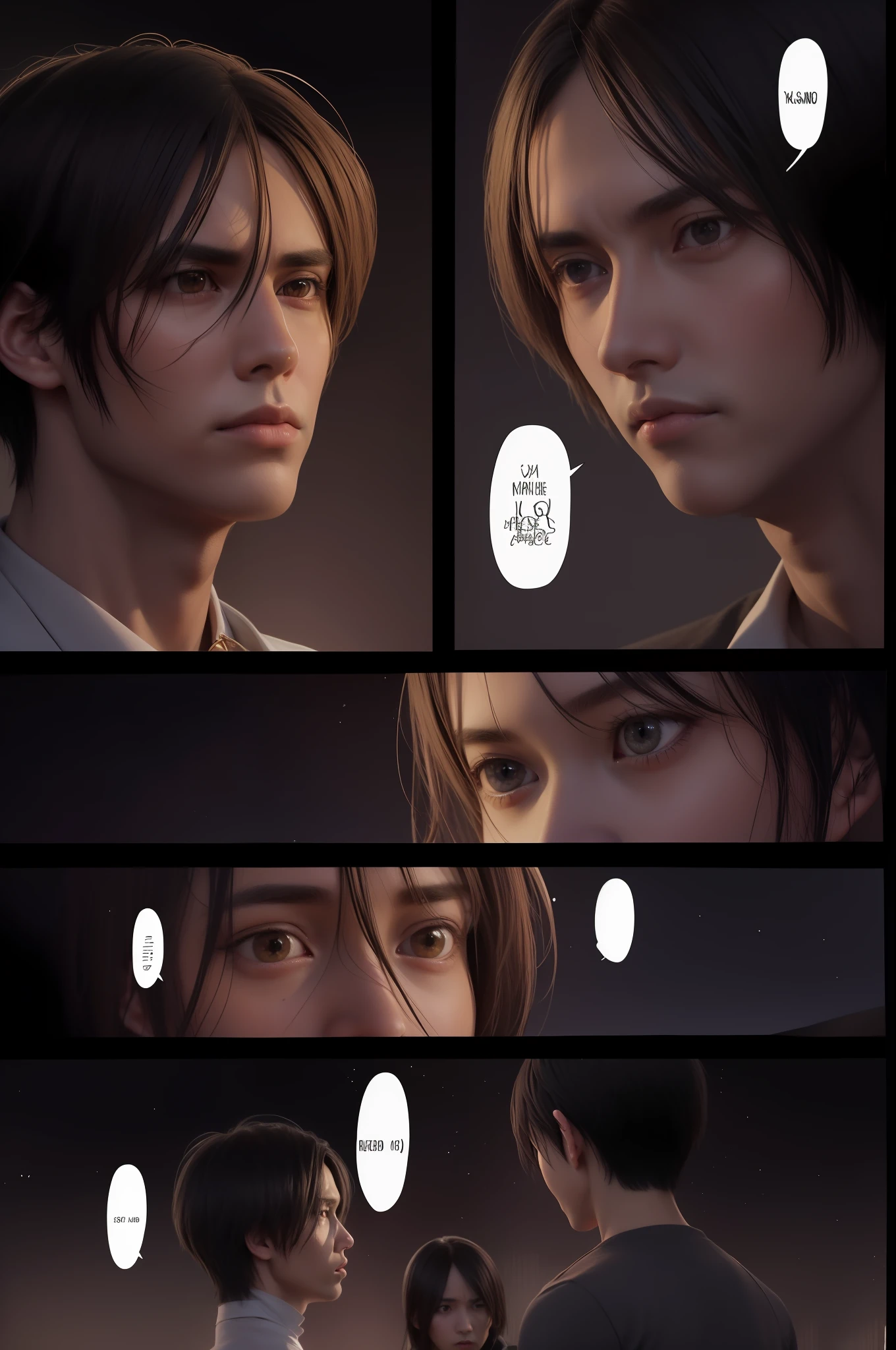 best quality, masterpiece, (realistic: 1.2), 1 man, Eren Jaeger, real life, live action, black jeans, black pants, brown hair, attack on Titan, cold background, black jacket, slim body, high definition, high quality, black clothes