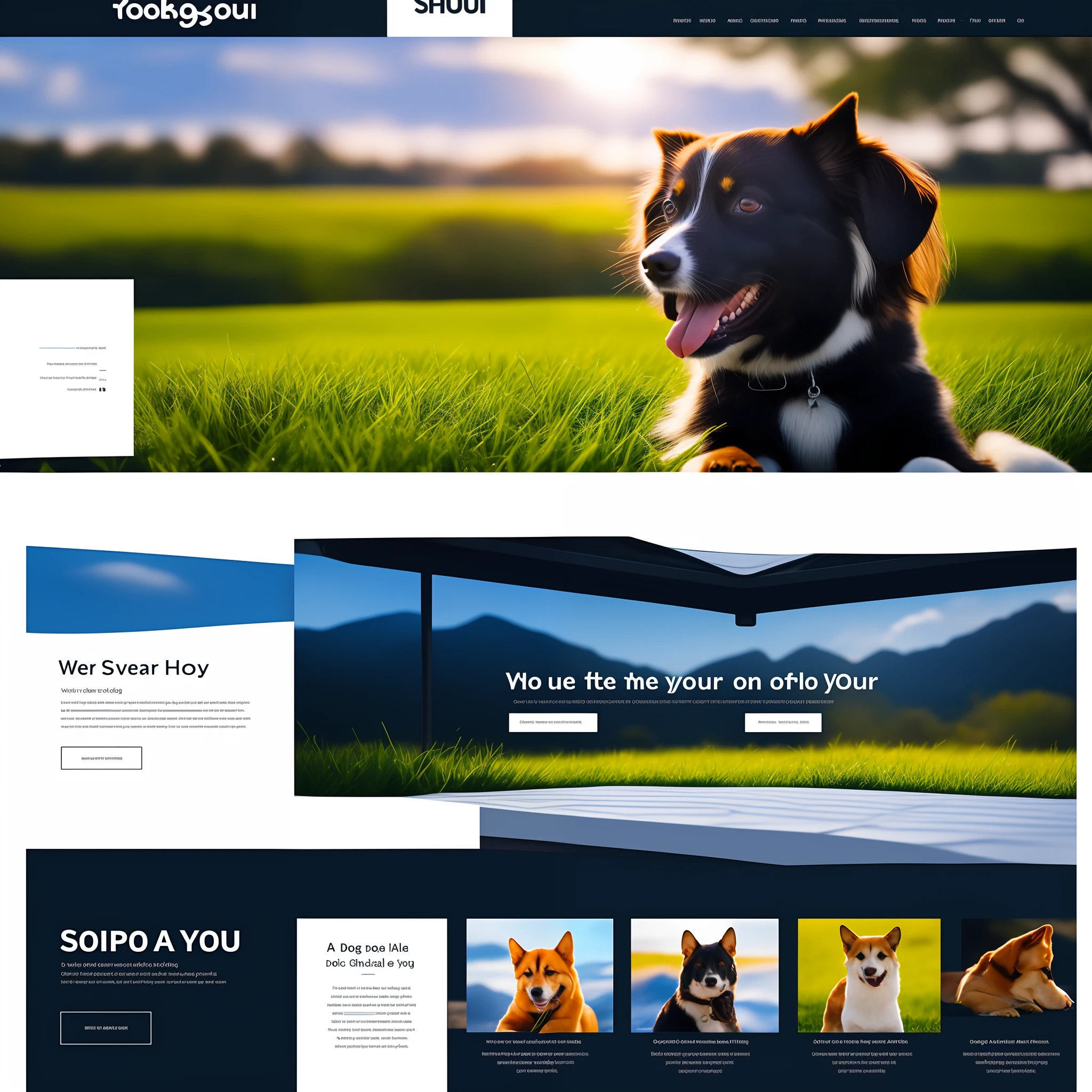 a close up of a dog laying on a grass covered field, website, pet animal, web design, comfortable, award winning webdesign, uplifting mood, adult, resting, thumbnail, soft - warm, responsive, pets, adopt, shibu inu, shelter, luxurious theme, warm theme, fully detailed, heartwarming, best on adobe stock, stunning visual, screencapture