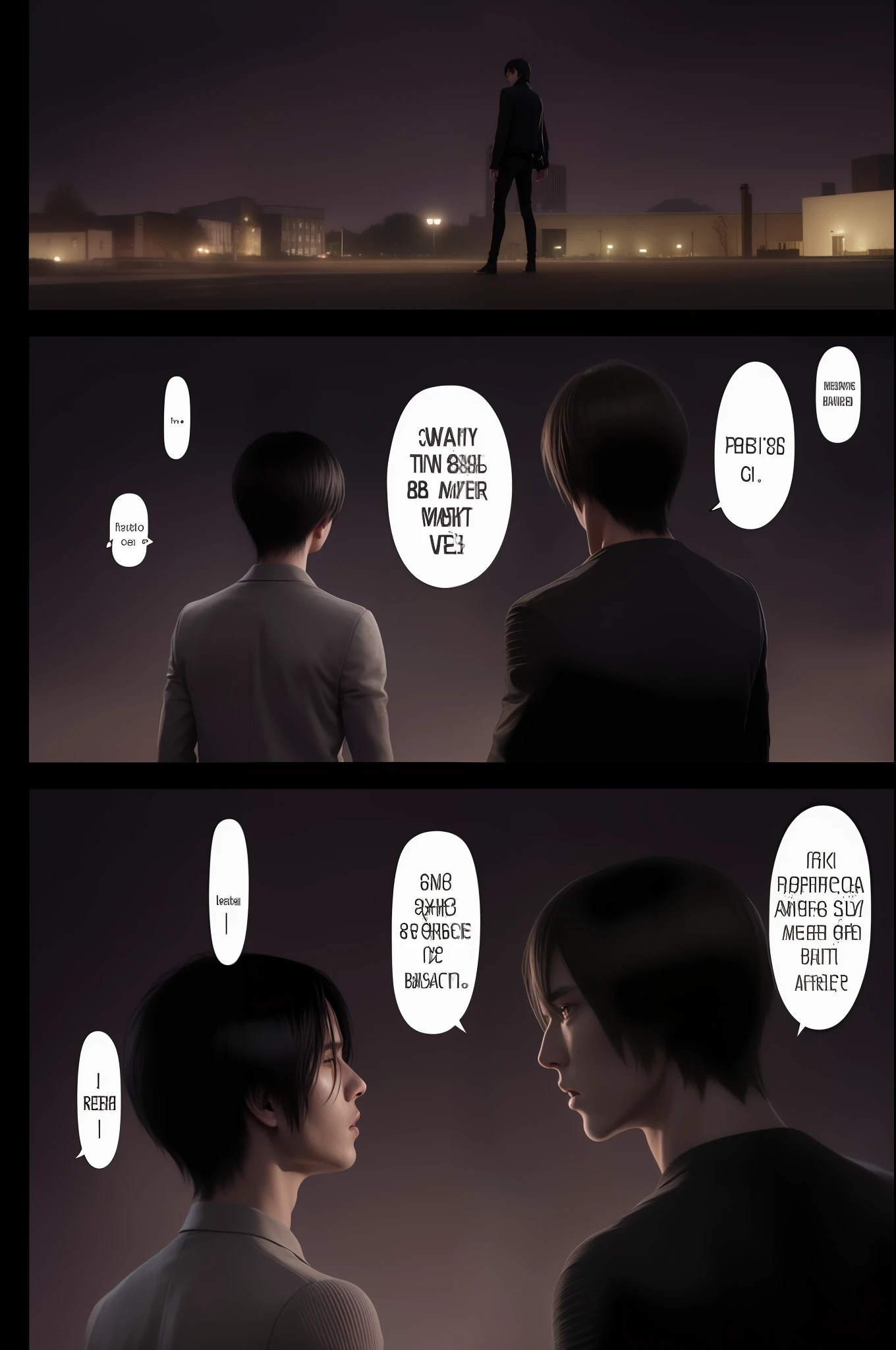 best quality, masterpiece, (realistic: 1.2), 1 man, Eren Jaeger, real life, live action, black jeans, black pants, brown hair, attack on Titan, cold background, black jacket, slim body, high definition, high quality, black clothes