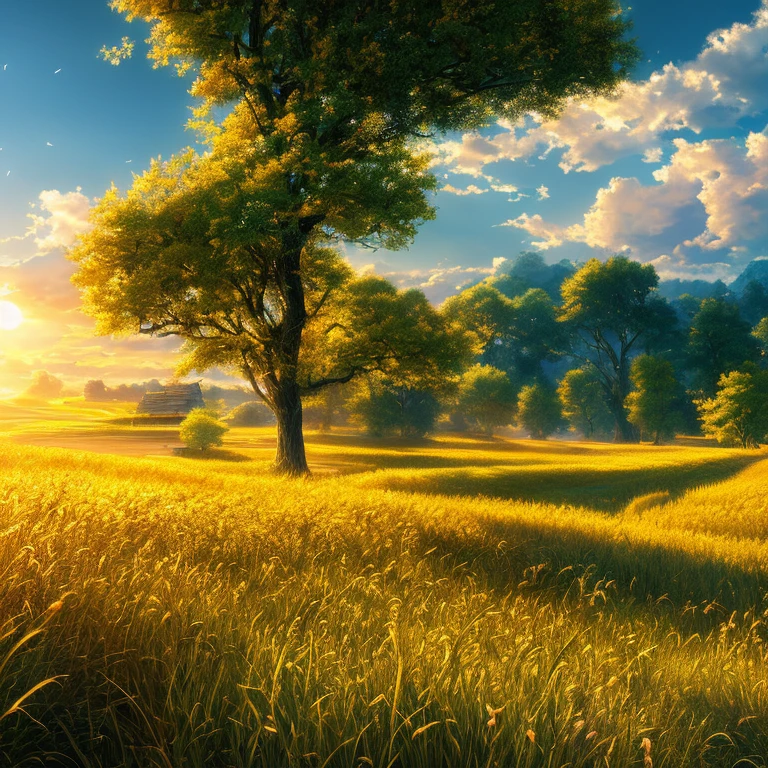 Masterpiece, best quality, (very detailed CG unified 8k wallpaper) (best quality), (best illustration), (best shade) nature harvest wheat , super detailed