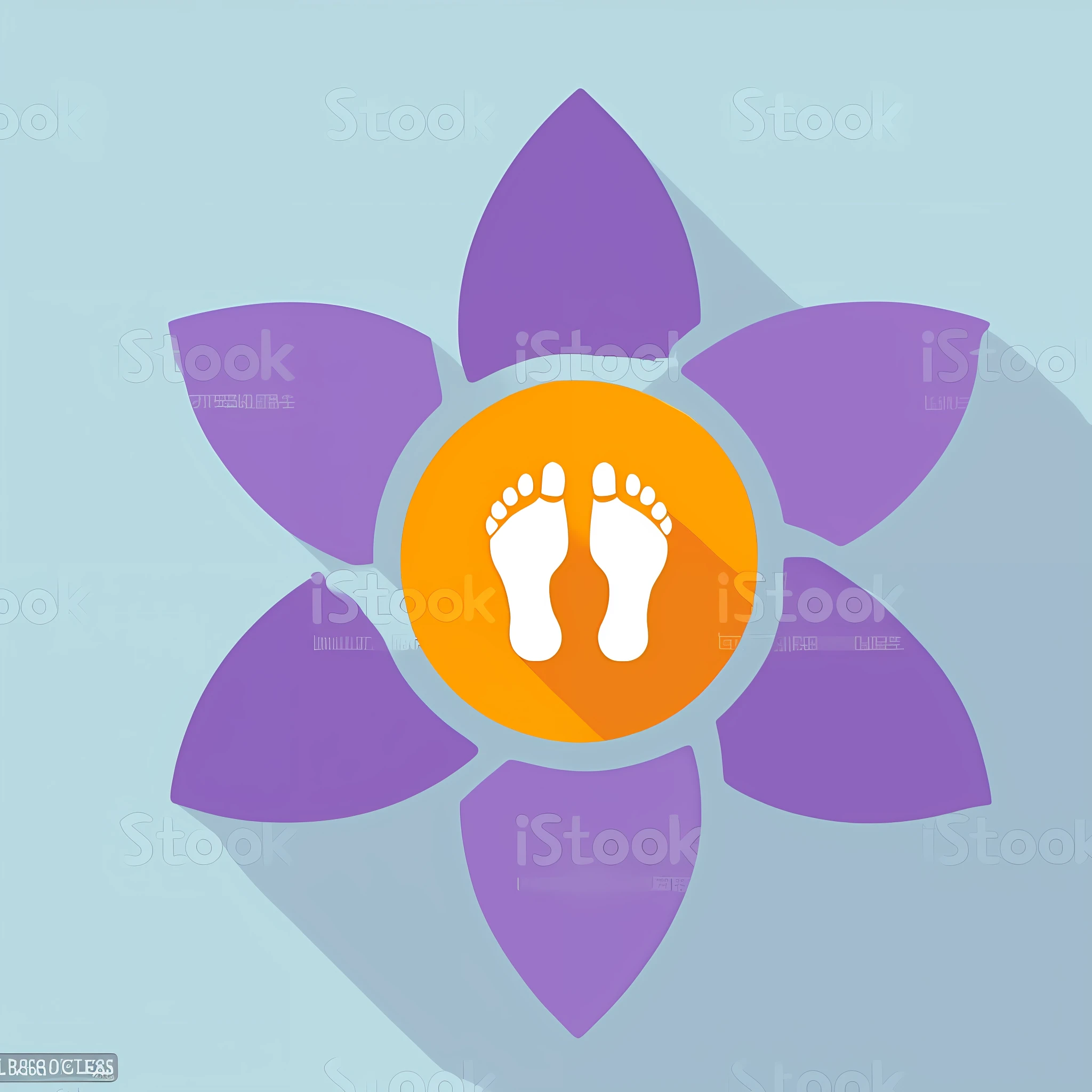 logo, a lotus flower with a footprints icon, flat vector graphic, with lotus flowers, flat icon, india related with flowers, depicting a flower, footprint, clematis theme logo, no watermark, flower, flat, foot, standing on a lotus, flat logo
