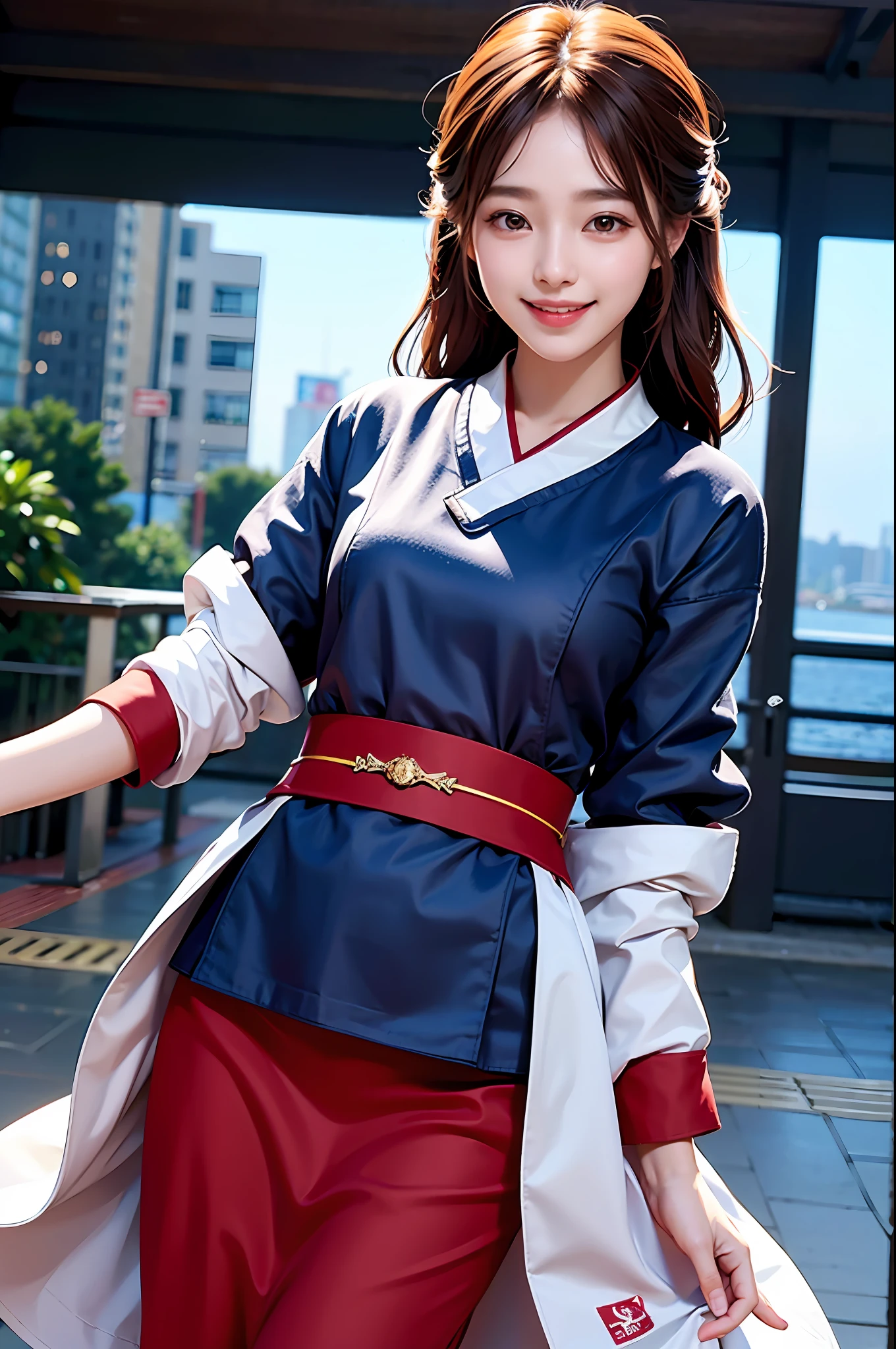 Highly detailed CG Unity 8k wallpaper, masterpiece, pretty person, polluted smile, korean clothes,