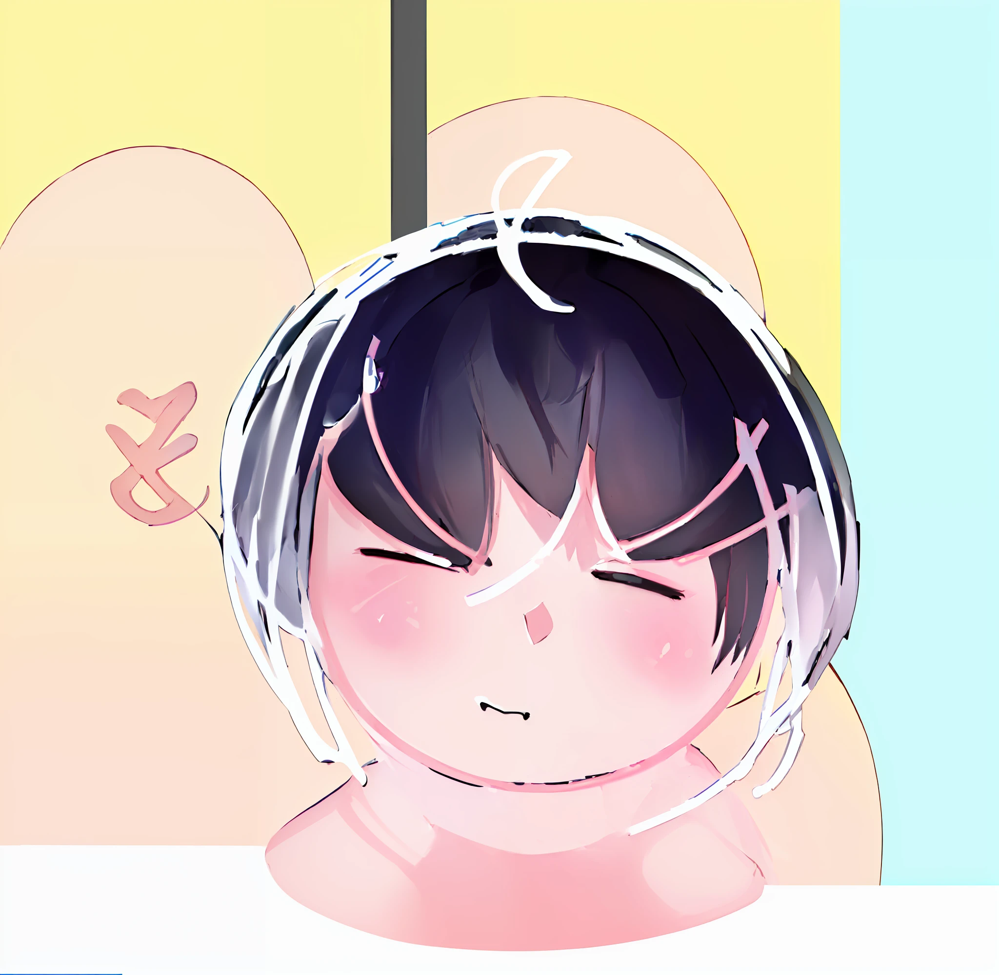 (Simple line composition, unique drawing style, clean lines, perfect anime avatar), (Anime style flat shadow, subtle line art, cute anime face, unique shadow technique), (Anime avatar depiction method, simple line art, Rough line art, Simple drawing technique)