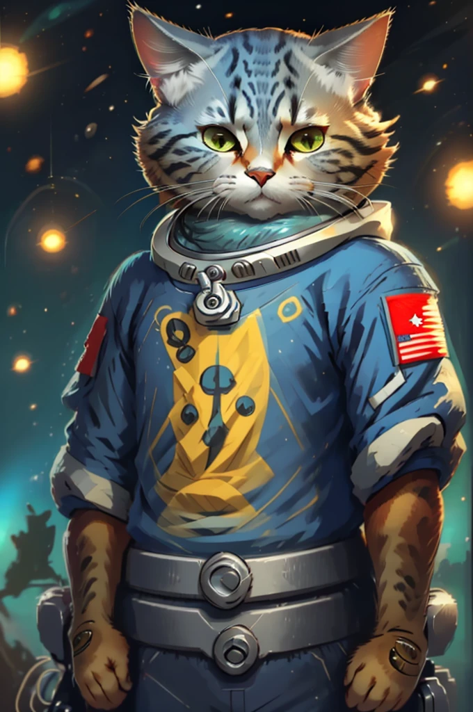 c4ttitude cat astronaut, propaganda poster