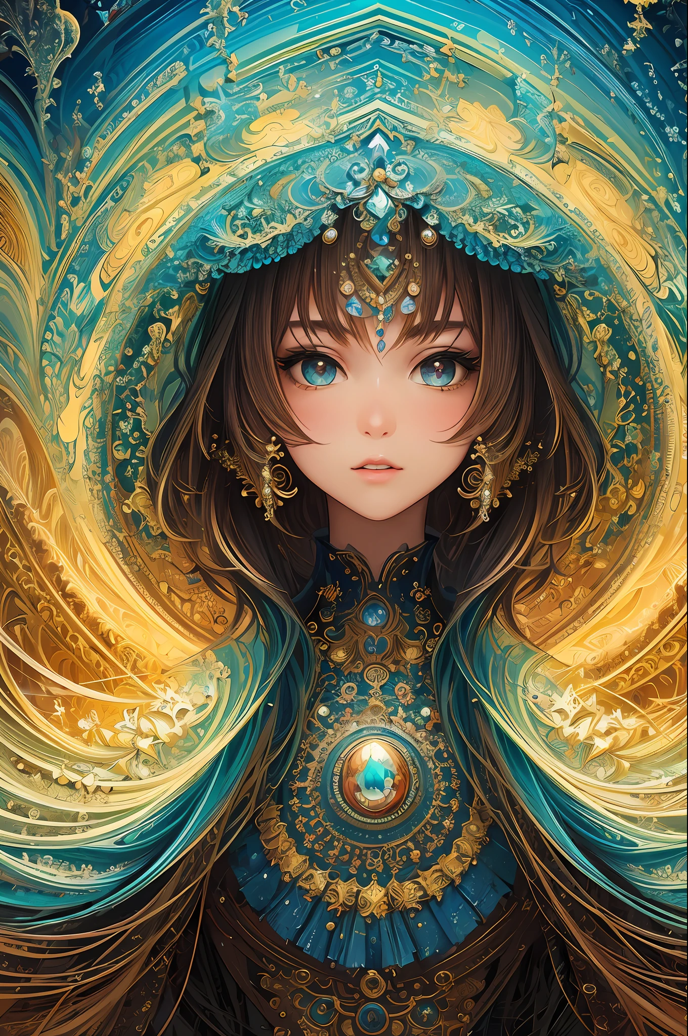 (masterpiece, top quality, best quality, official art, beautiful and aesthetic:1.2), (1girl:1.3), (fractal art:1.3),