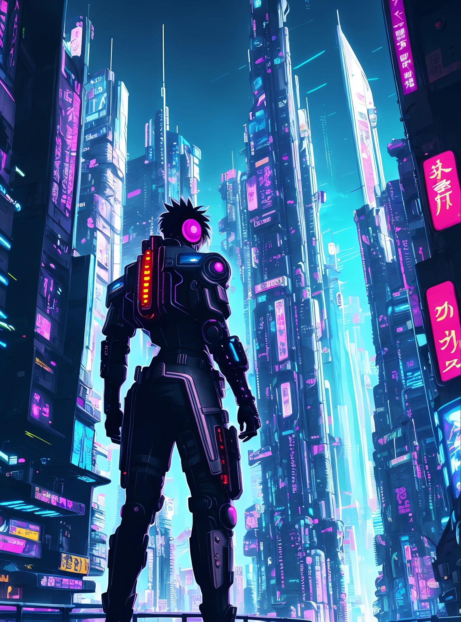 anime guy in futuristic suit with futuristic city background, digital cyberpunk anime art, anime cyberpunk art, digital cyberpunk - anime art, trigger anime artstyle, cyberpunk anime art, badass anime 8 k, modern cyberpunk anime, best anime 4k konachan wallpaper, cyber noir, cyberpunk art style, anime cyberpunk, cyberpunk hero, cyberpunk artstyle, hero pose colorful city lighting