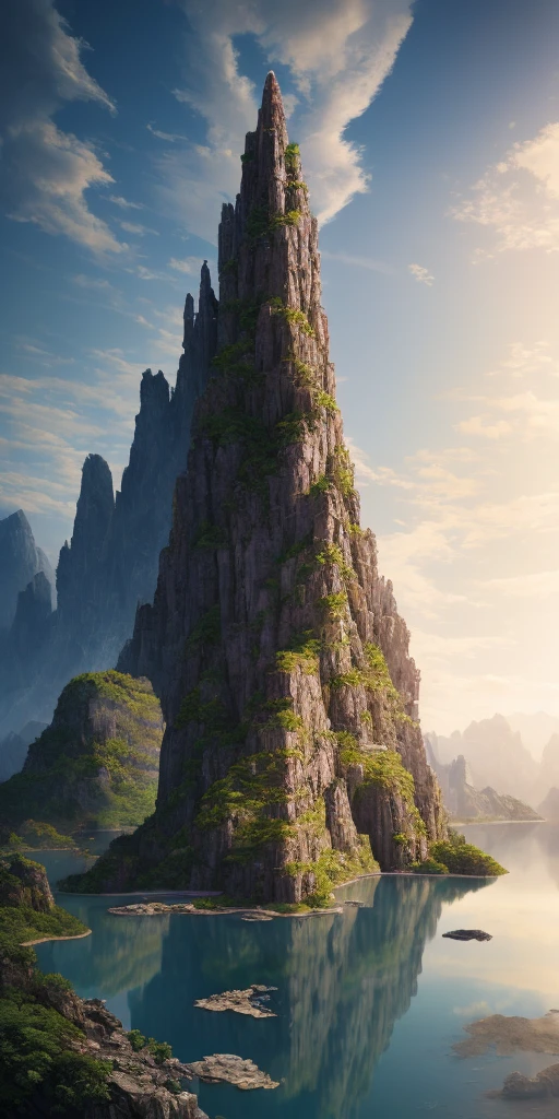 Masterpiece, best quality, high quality, extremely detailed CG unity 8k wallpaper, landscape, outdoor, sky, cloud, sky, no humans, mountain, landscape, water, tree, blue sky, waterfall, cliff, nature, lake, river , cloudy skies, award winning photography, bokeh, depth of field, HDR, bloom, chromatic aberration, photorealism, very detailed, trending on artstation, trending on CGsociety, intricate, high detail, dramatic, midjourney art