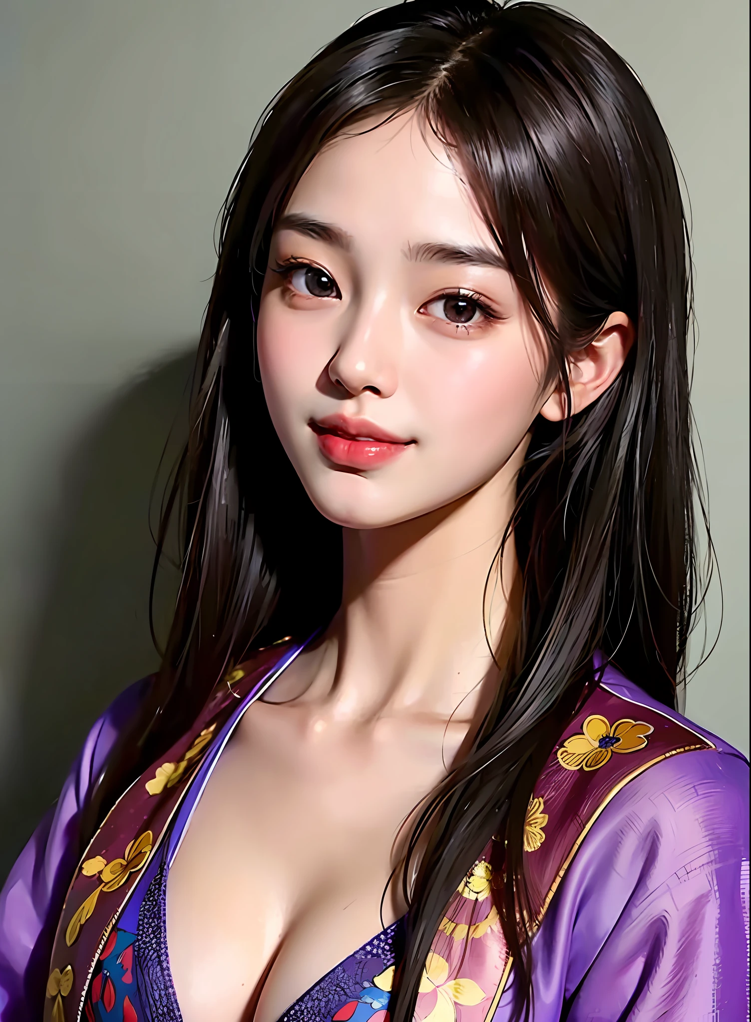 korean woman, (masterpiece, pretty person, polluted smile), virtual youtube, detailed skin texture, detailed cloth texture, beautifully detailed face, masterpiece, collarbone,