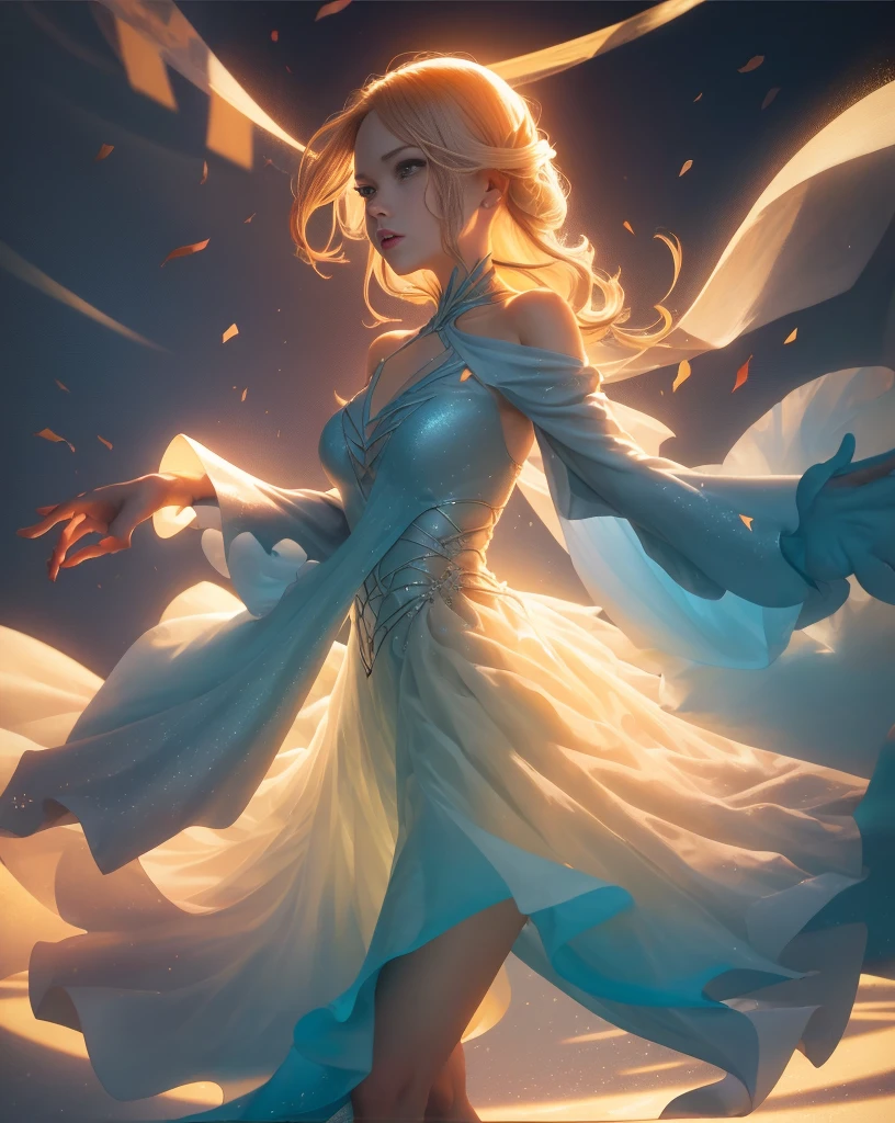 figure skater dress, stylized hand