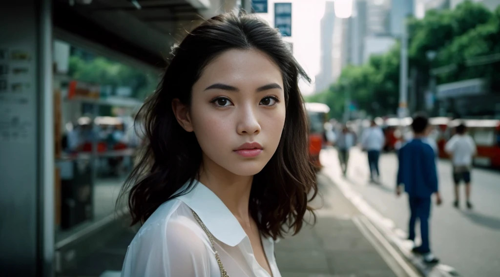 Photo, Kudak Portra 400 film style, 8K clarity, soft lighting, volumetric light effects, high detail, Britt Marling's four-thirds profile shooting, Diqital painting, artstation, concept art and other elements, and illustration art forms by Otomo Katsuhiro, Shiro Masamune, and Oshii Mamoru, [Ye Quanzhen: LiuYiFei: 0.5], a girl, wearing a fashi-g costume, shiny skin, low-cut, mature female, full, breasts so beautiful and outward, chest exposed, sensitive parts protruding, bra completely transparent, bra straps fall down, hands grasp their chest, legs apart, covered with cloth, wet body, eyes closed, red lips slightly open, very long hair, extremely beautiful like a goddess, sitting there, beads of sweat appeared, Wearing yoga pants, the portrait contains the face of Asia's most beautiful actress: delicate elegance, high detail, smooth, The girl with the petals in her hair, Sad, Backlit, Global ray tracing, wide aperture F15, shutter speed 300, sharp focus, with global ray tracing, wide aperture (F10) and shutter speed 200. (telephoto lens), panorama, full-body lens, photorealistic portrait, fisheye lens, cinematic lighting, lens flare, contour light, high detail, 8K resolution (highest image quality), higher image quality, ultra resolution, Tyndall effect, metallic gloss, and backlight.