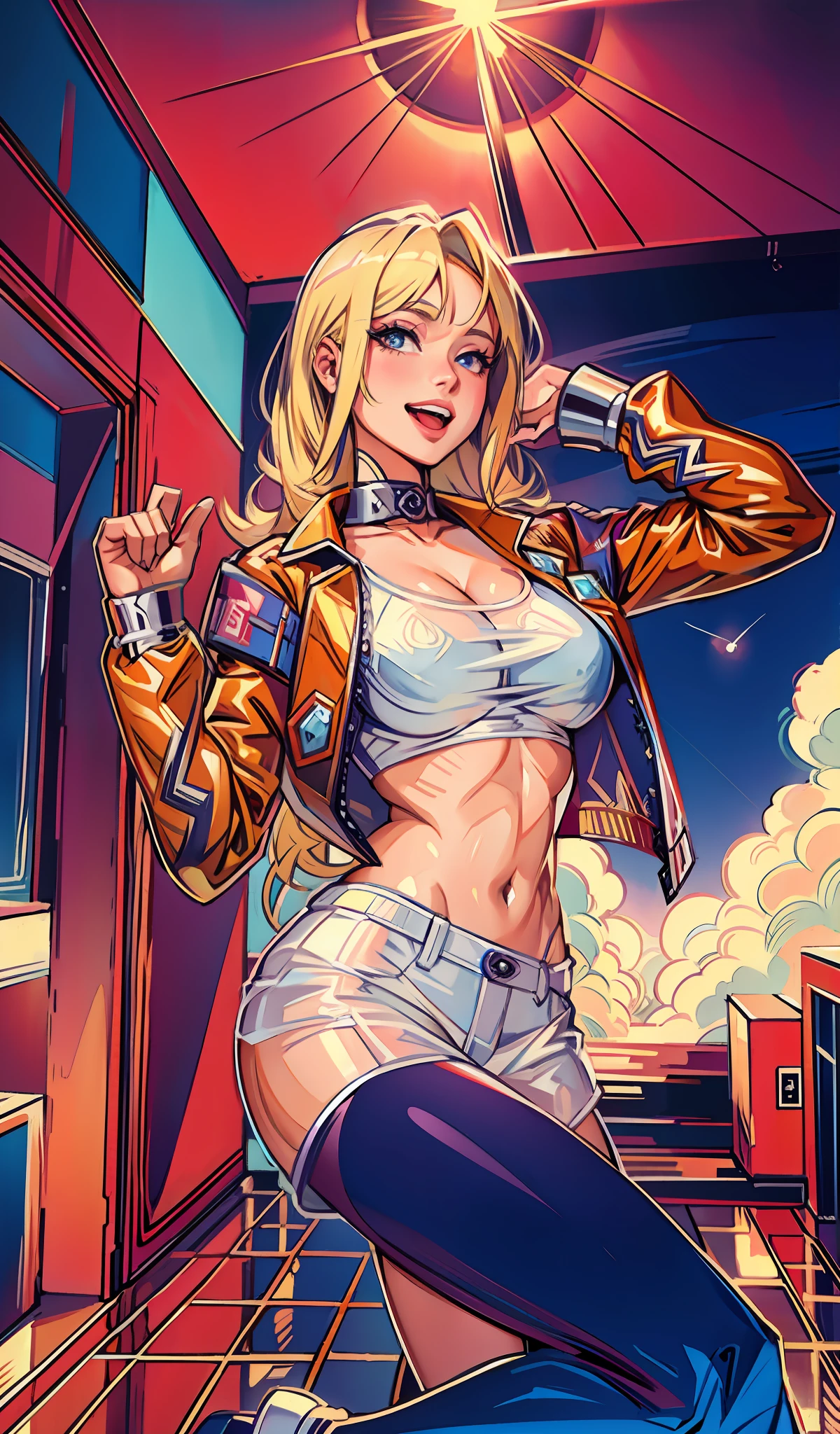 best quality, masterpiece, upper body,
adult woman, (light smile:0.6),
braided blonde hair,
aquamarine eyes,
see-through open gown,
snowy,