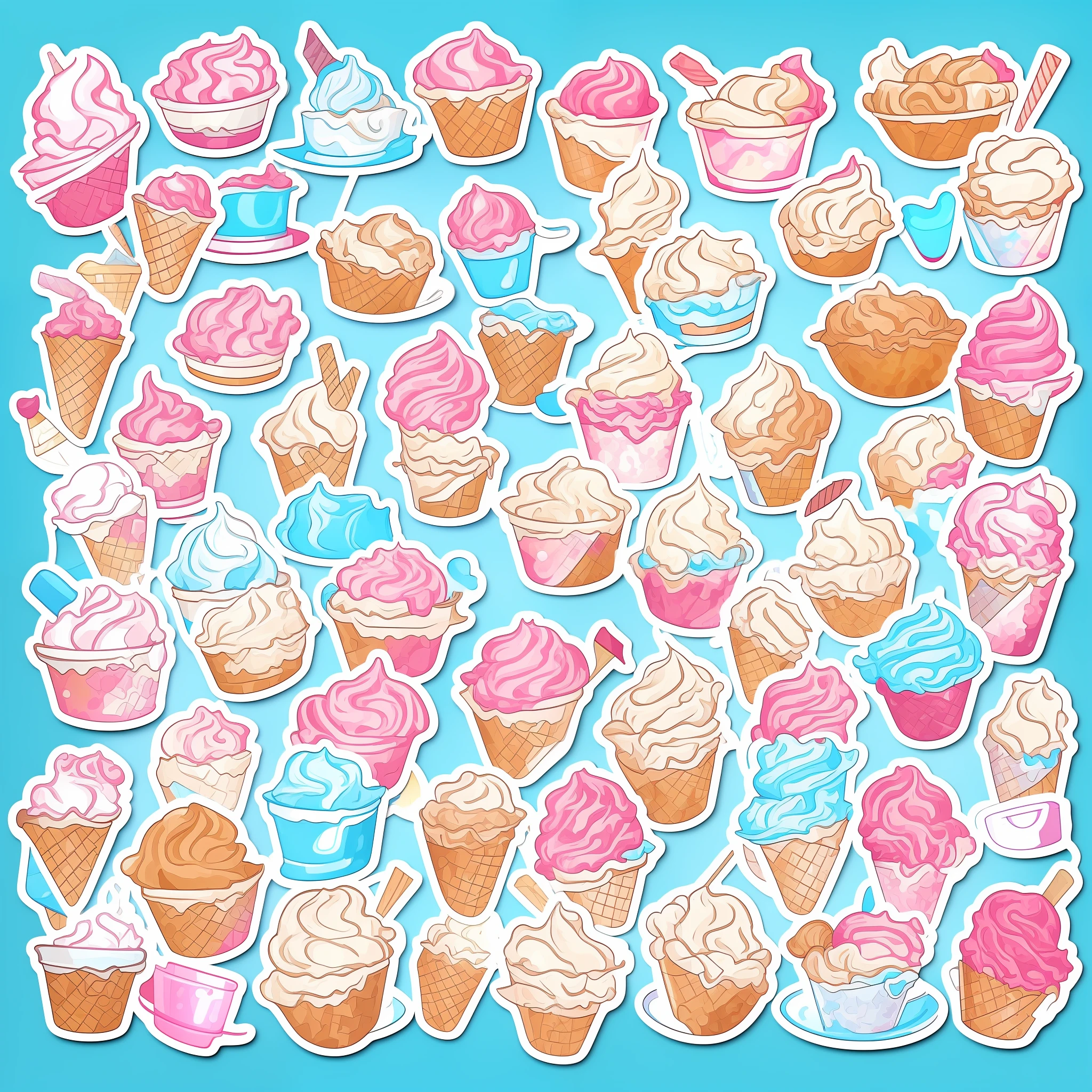 sticker, cartoon cute ice cream bowel, white background, high quality, HD, cinematic lighting, clip art