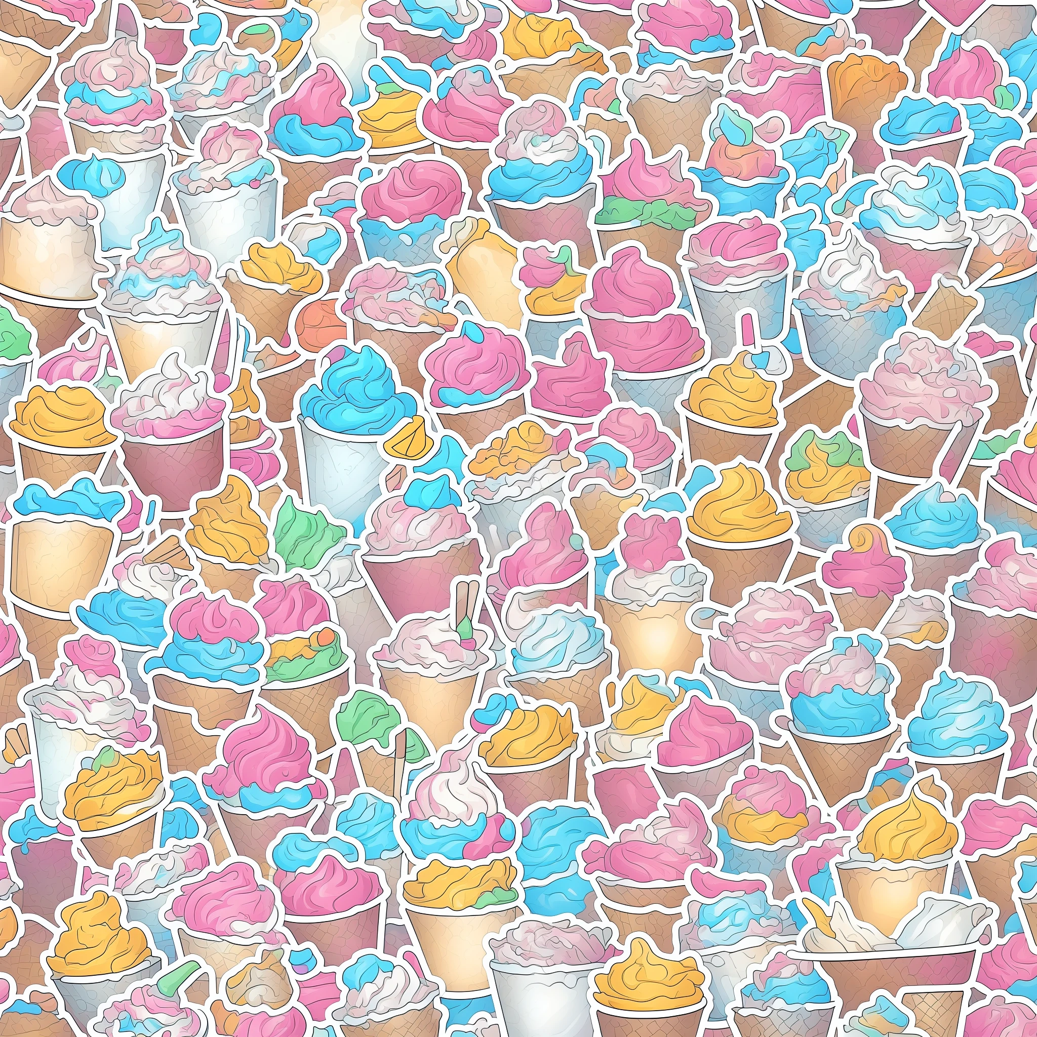 sticker, cartoon cute ice cream bowel, white background, high quality, HD, cinematic lighting, clip art