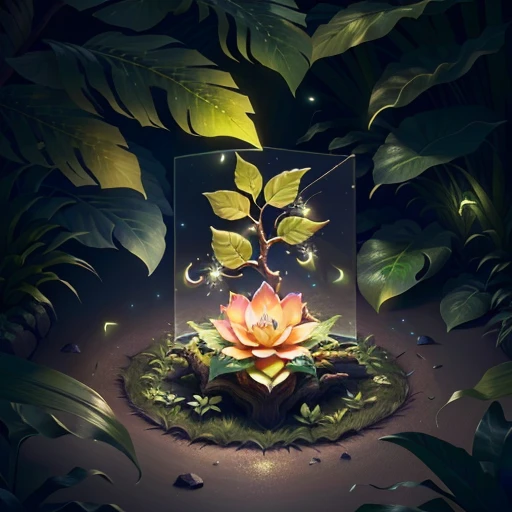 Astrid A masterpiece, best quality, (blank background), (blank in the middle), (extremely detailed CG Unity 8k background), (best quality), (best illustration), (best shadow), UI interface The frame design features natural elements related to the forest. The avatar frame has a round shape, surrounded by delicate leaves and branches, with fireflies and glowing particle effects, (UI frame design), (natural elements), (jungle theme), (square), (leaves), (branches), (fireflies), butterflies, (delicate leaves), (glow), (particle effects). , isometric 3D, octane rendering, ray tracing, super detailed