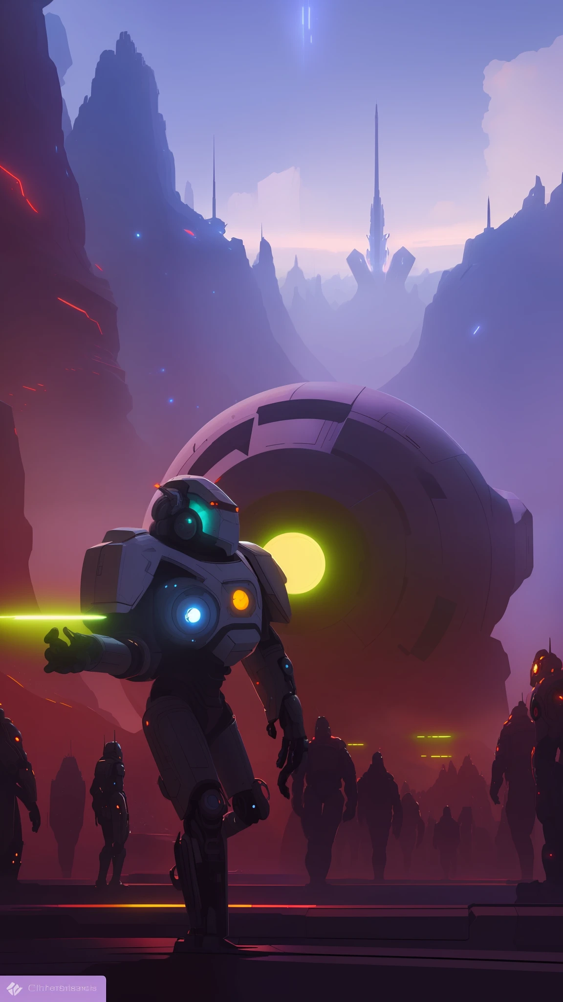 there is a man that is standing in front of a giant robot, detailed sci-fi art, epic fantasy sci fi illustration, sci-fi space game art, sci fi artwork, by Christopher Balaskas, sci-fi fantasy art, background artwork, sci-fi artwork, sci - fi artwork, concept art wallpaper 4k, award winning scifi art