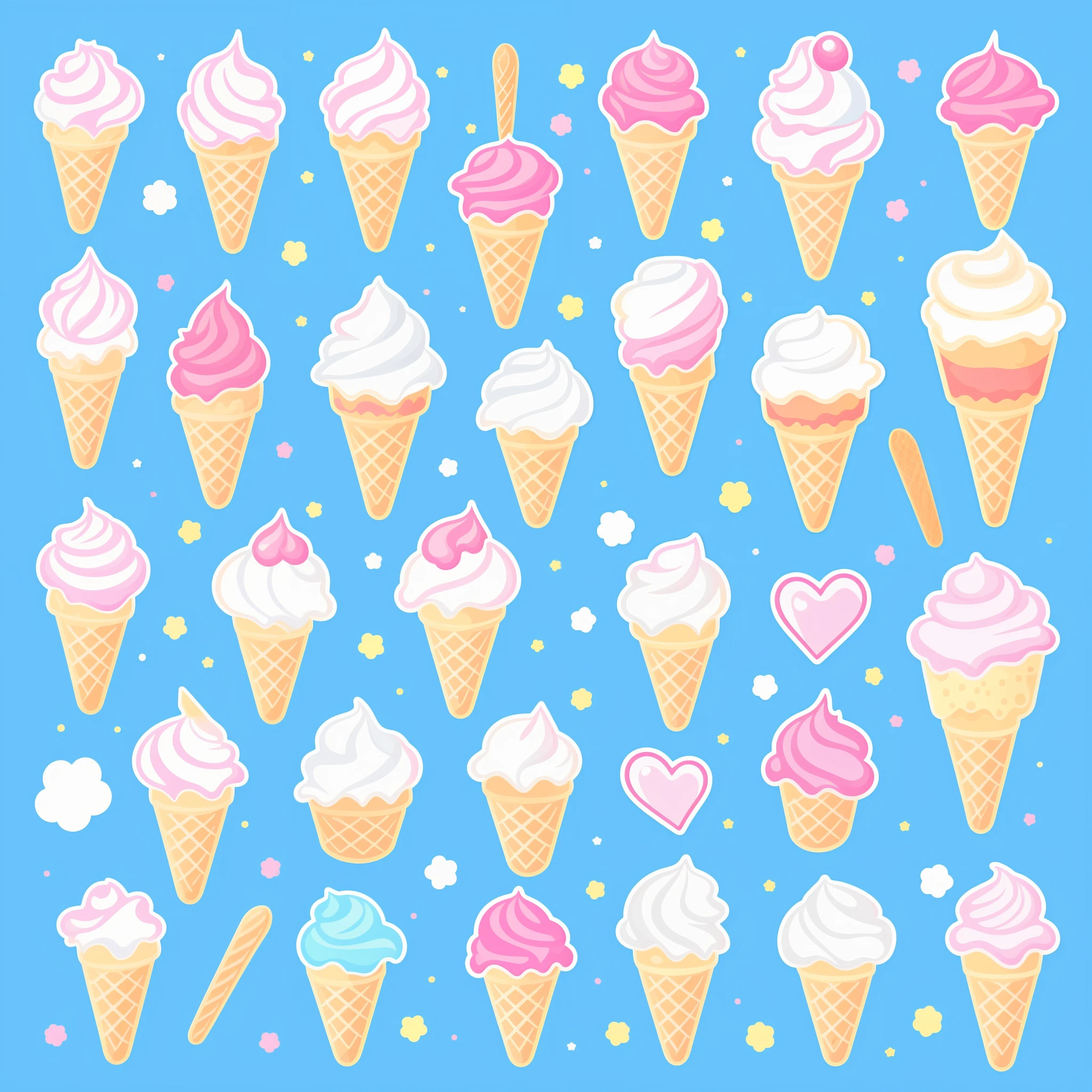 sticker, cartoon cute ice cream popsicle, white background, high quality, HD, cinematic lighting, clip art