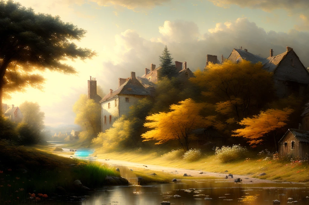 [(An extremely detailed CG unity 8k wallpaper),(Best quality, masterpiece),(Dynamic angle),(Fisher),(Fish, fishing rod, bait),(River, flowing water, blue sky),(Sunlight, reflection, sparkle), (Lively atmosphere),(Embedded with watercolor),(High saturation), (Extraordinary work of art)]