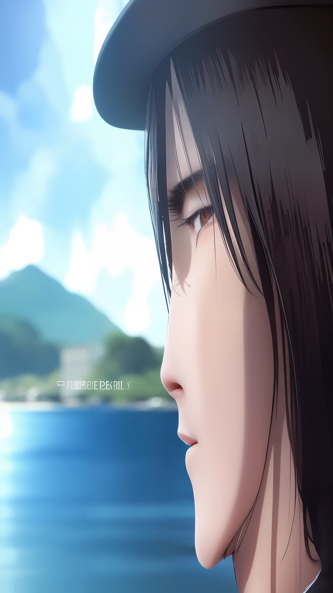 best quality, masterpiece, (realistic: 1.2), 1 man, Eren Jaeger, real life, live action, black jeans, brown hair, loose hair, long hair, attack on Titan, cold background, black jacket, slim body, high definition, high quality, sea, water, in the water