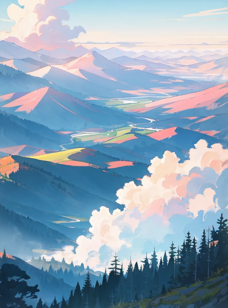 The rivers between the mountains and forests flow gently, and the detailed background rendering of the scenery is a masterpiece. Under the extreme picture quality, the sun gathers into a large aperture during the day, and the clouds are leisurely, looking up at the sky.