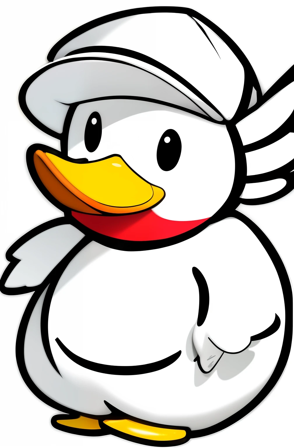 duck, cute, sticker duck, ((cartoon style)), white duck, funny, white background, duck in a suit, simple background-imagine