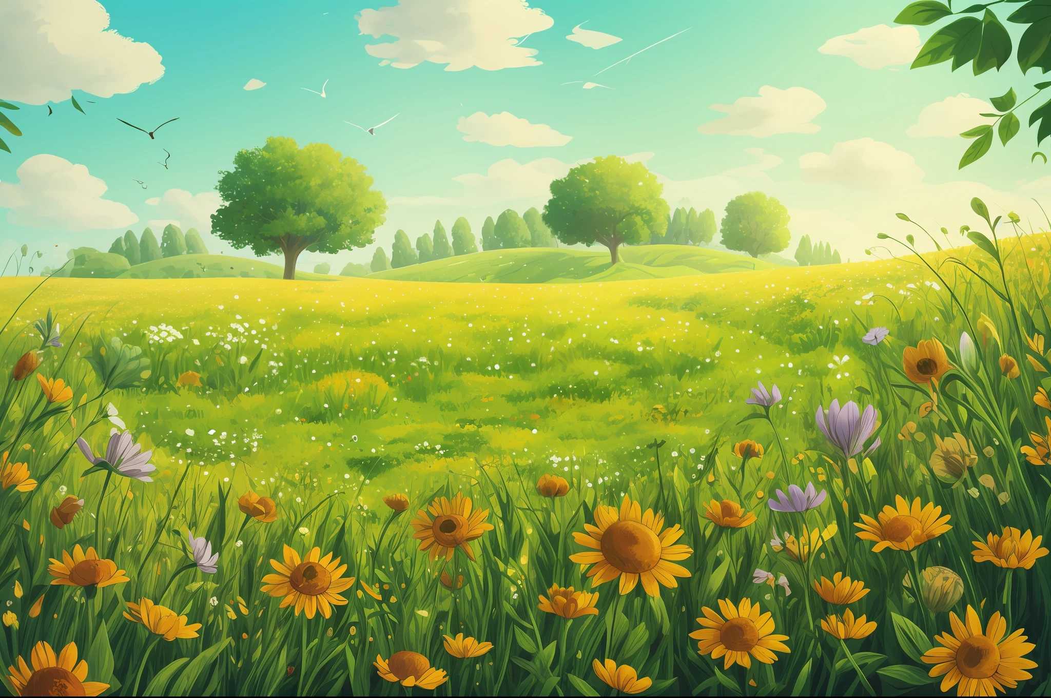 Background with a beautiful field