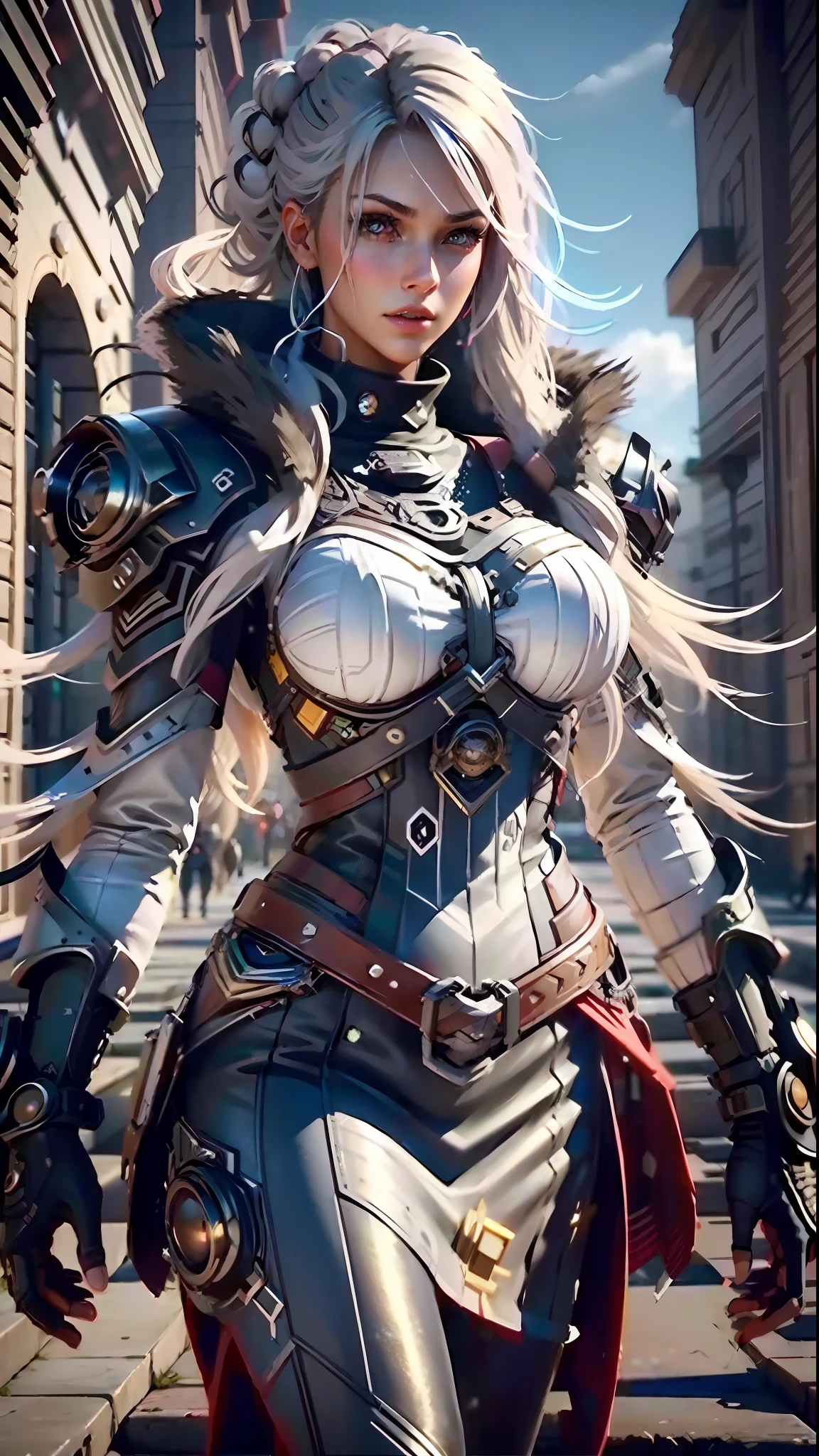 ((Best quality)), ((masterpiece)), (highly detailed:1.3), 3D,beautiful cyberpunk female with thick voluminous hair,HDR (High Dynamic Range),Ray Tracing,NVIDIA RTX,Super-Resolution,Unreal 5,Subsurface scattering,PBR Texturing,Post-processing,Anisotropic Filtering,Depth-of-field,Maximum clarity and sharpness,Multi-layered textures,Albedo and Specular maps,Surface shading,Accurate simulation of light-material interaction,Perfect proportions,Octane Render,Two-tone lighting,Low ISO,White balance,Rule of thirds,8K RAW,