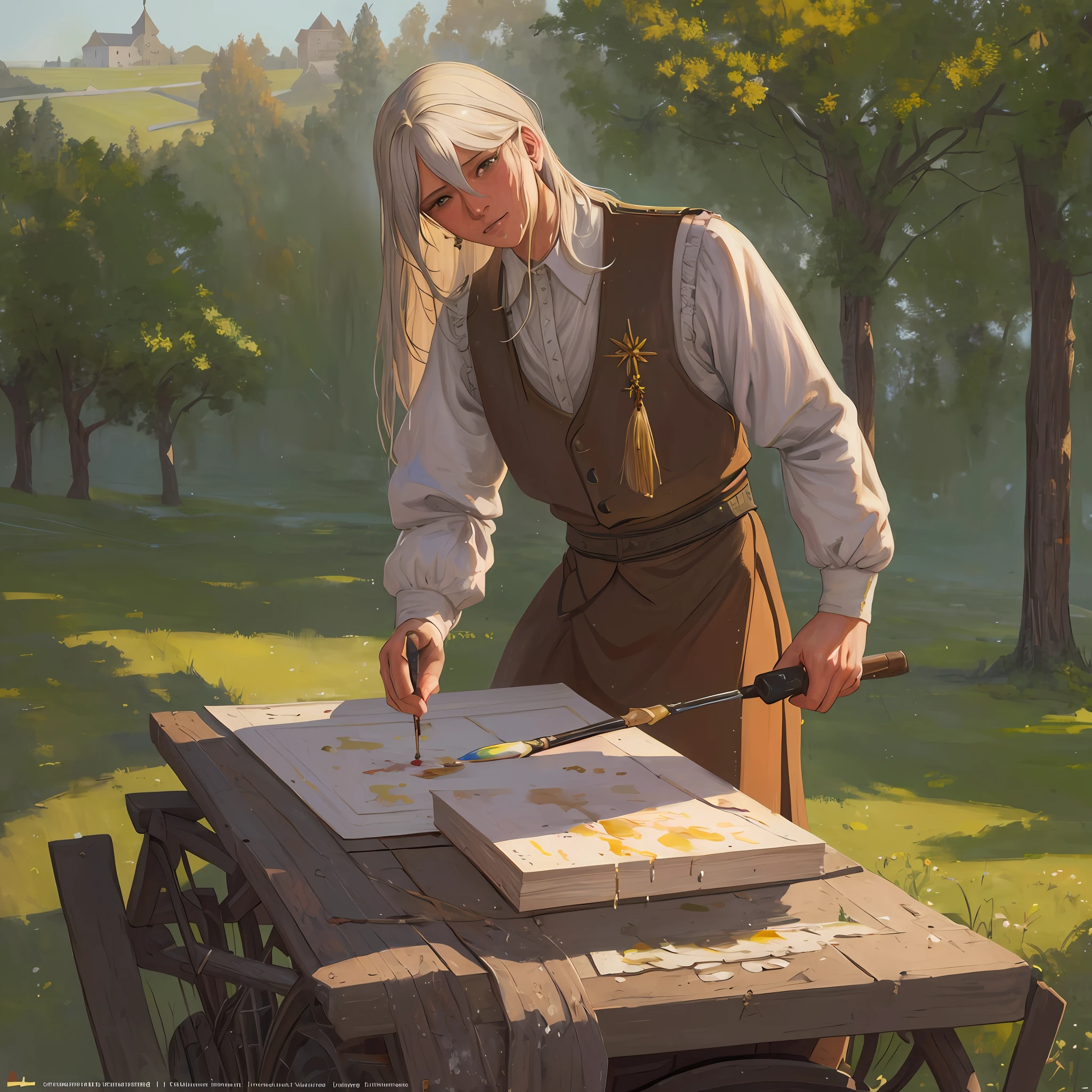 ((realistic painting, oil, 19th century, countryside)), [(rural landscape, horse-drawn cart, sloppy road, sown fields, evening sun)::1.2], ((ultra-detailed)), ((illustration)), ((masterpiece)),((best quality)),HD,16K,Unreal engine,rendered in octane,tilt-shift,Rembrandt Lighting, art by Ivan Shishkin and Fyodor Vasilyev and Alexey Venetsianov