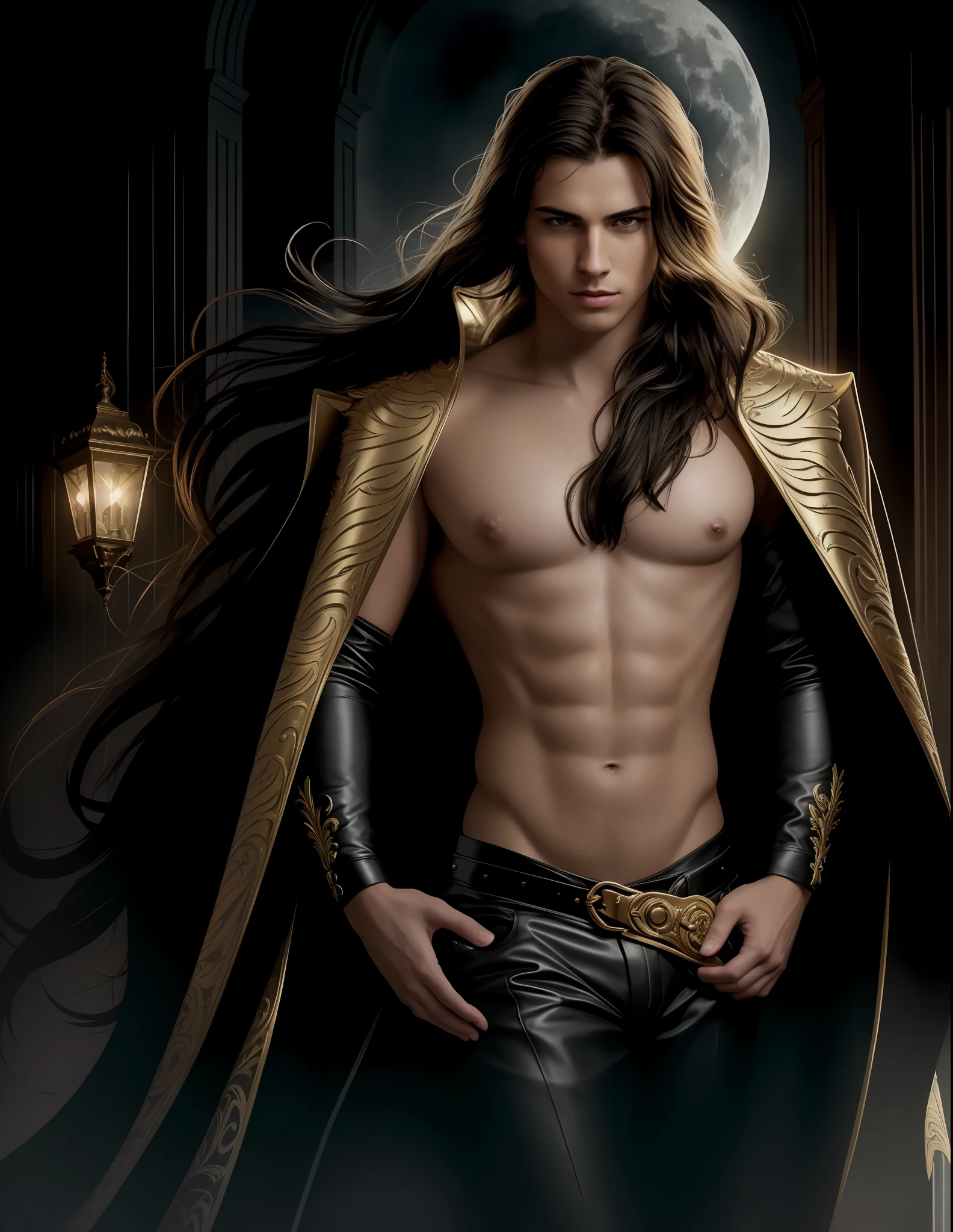 (selfie) of handsome young man looking down, naked torso, full length portrait, low camera angle, bottom view, bottom view, hands on either side of the photographer, deep shadows, darkness (transparency) (moonlight: 1.3), award-winning POV , intricate, detailed, stunning, fine details, highly detailed face, sensual, evocative, extremely detailed eyes and face, piercing gaze, tousled hair, muscular body, perfect center, nikon d850 film, lens, porter 400 1.6, rich colors , ultra-realistic texture, spectacular, bright, popular in station art: zinc up to 800 (facial transparency: 1.5), anatomical masterpiece, window light, hair texture, wet hair (wet hair), hanging), model style ( highly detailed CG wallpaper Unity 8k), popular on ArtStation, popular on CGSociety, Intricate, High Detail, Sharp focus, dramatic, photorealistic painting by Midjourney