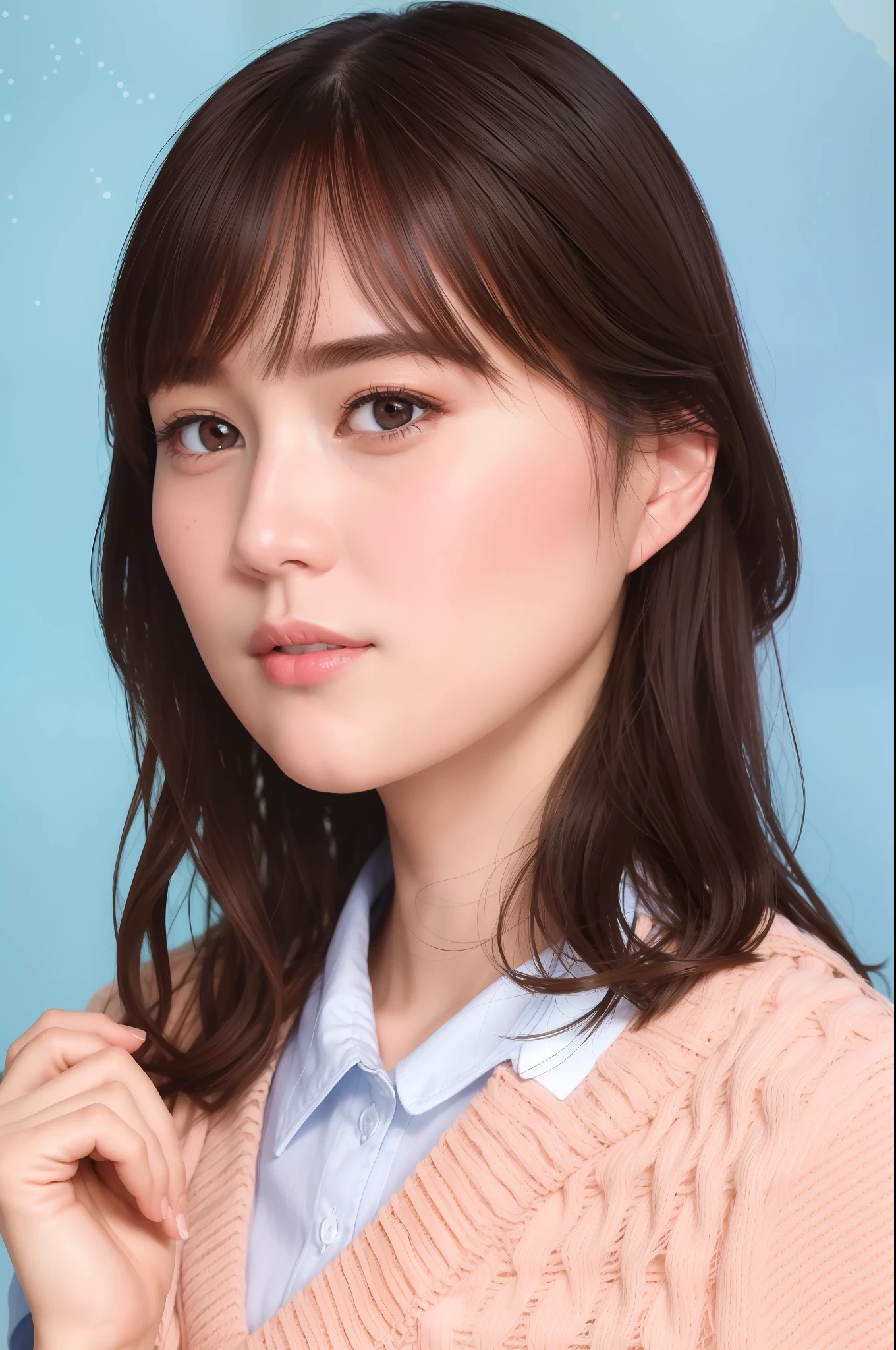 Best quality, super high resolution, (realistic) 1girl, masterpiece, best quality, masterpiece, wallpaper, looking at the viewer, real facial features, upper body photo