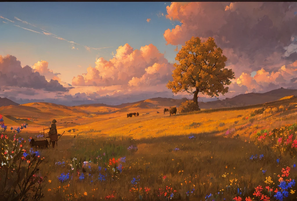 grass and flowers
