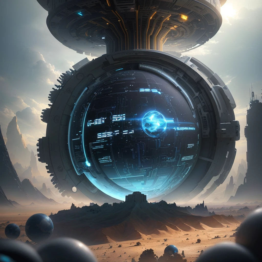 futuristic sci - fio - fio spaceship flying over a desert landscape, high quality digital concept art, sci-fi digital painting, sci fi digital painting, 3 d render beeple, future science fiction. game cg, sci-fi digital art illustration, wlop. scifi, detailed digital concept art, 8 k high detail concept art