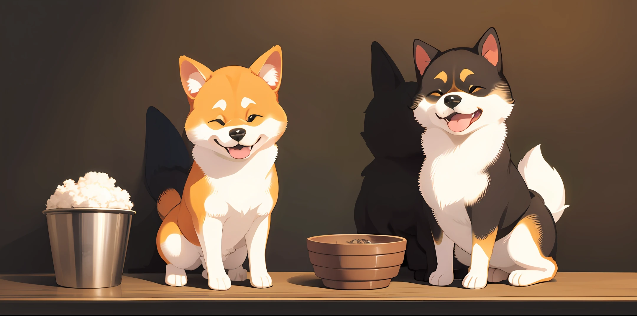 Shiba Inu, cute, smiling, dog pot