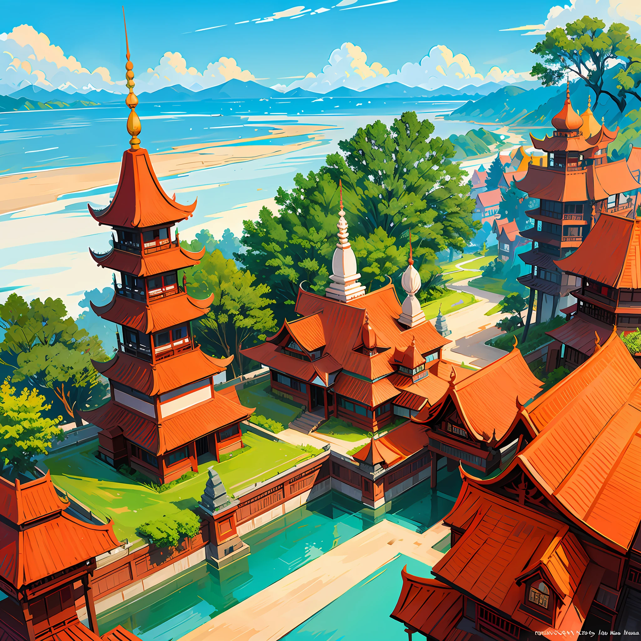 The Burmese kingdom City Asia Burmese style