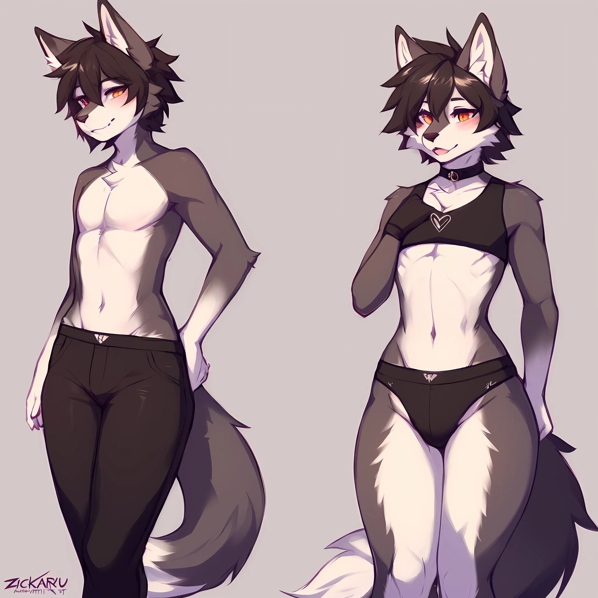by zackary911, hioshiru, zackary911, wolf, femboy, very tiny waist