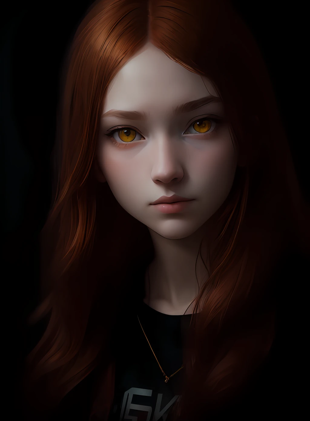photorealistic, raw photo, 8k, 1girl, red hair, yellow eyes, 20 yo, --ar: mobile