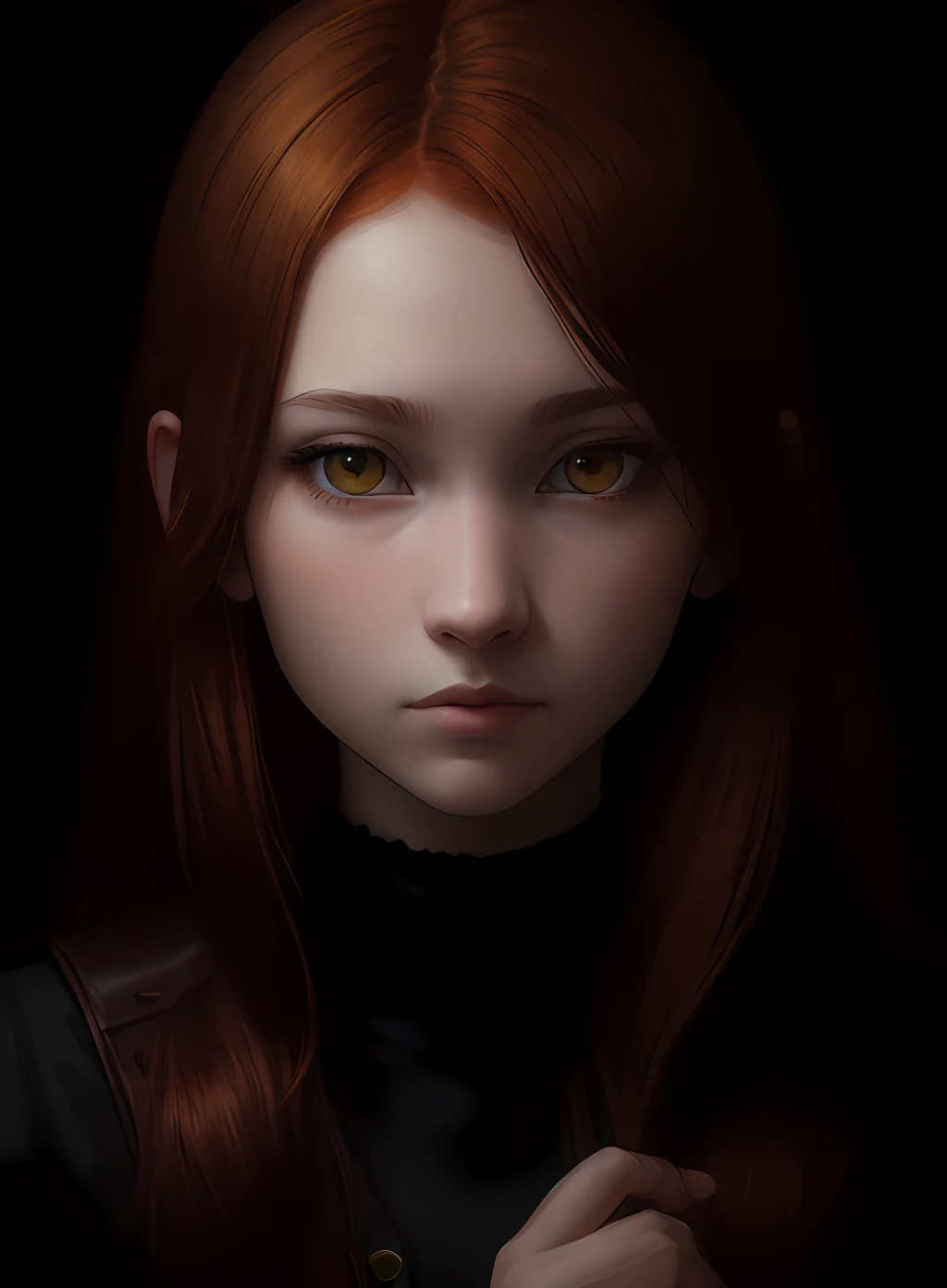 photorealistic, raw photo, 8k, 1girl, red hair, yellow eyes, 20 yo, --ar: mobile