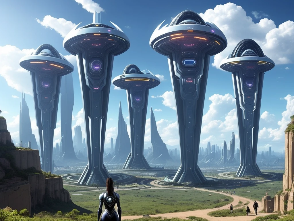 A futuristic world with ultra-technologic elements and over-developed citizens living 1000 years from now