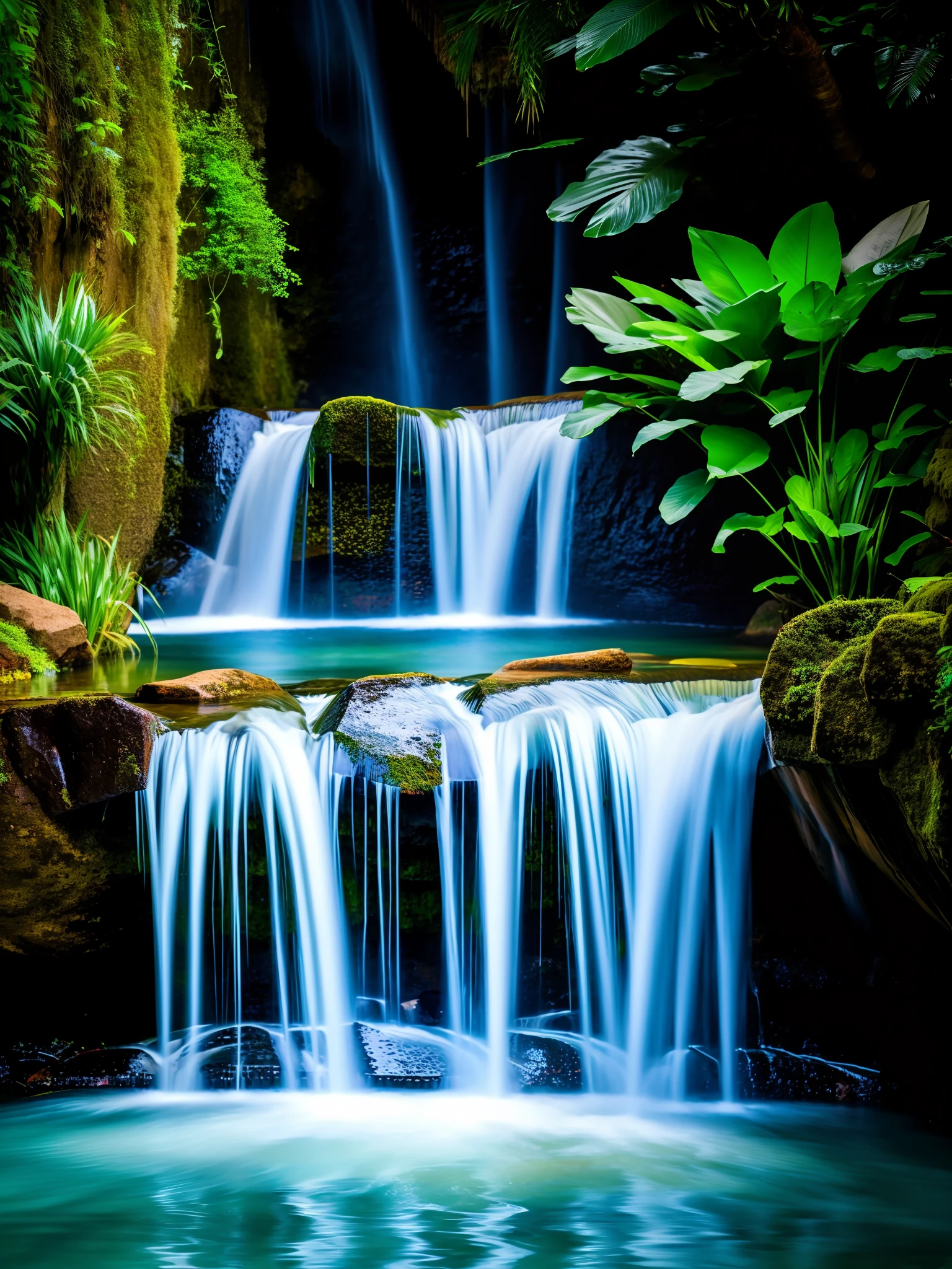 Beautiful bathing in a waterfall, high quality, 8k, anatomically correct, super detail, textured skin