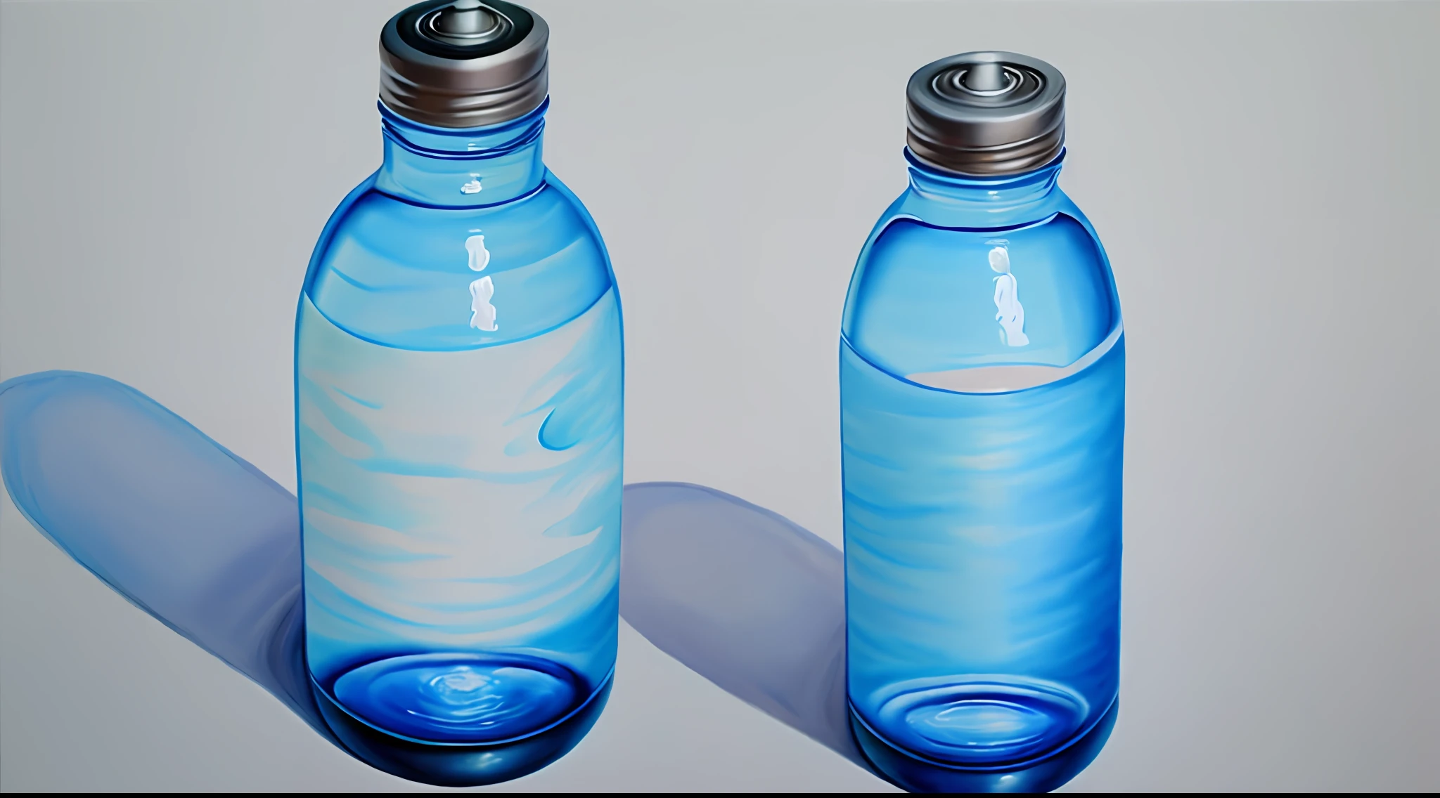 water bottle realistic painting