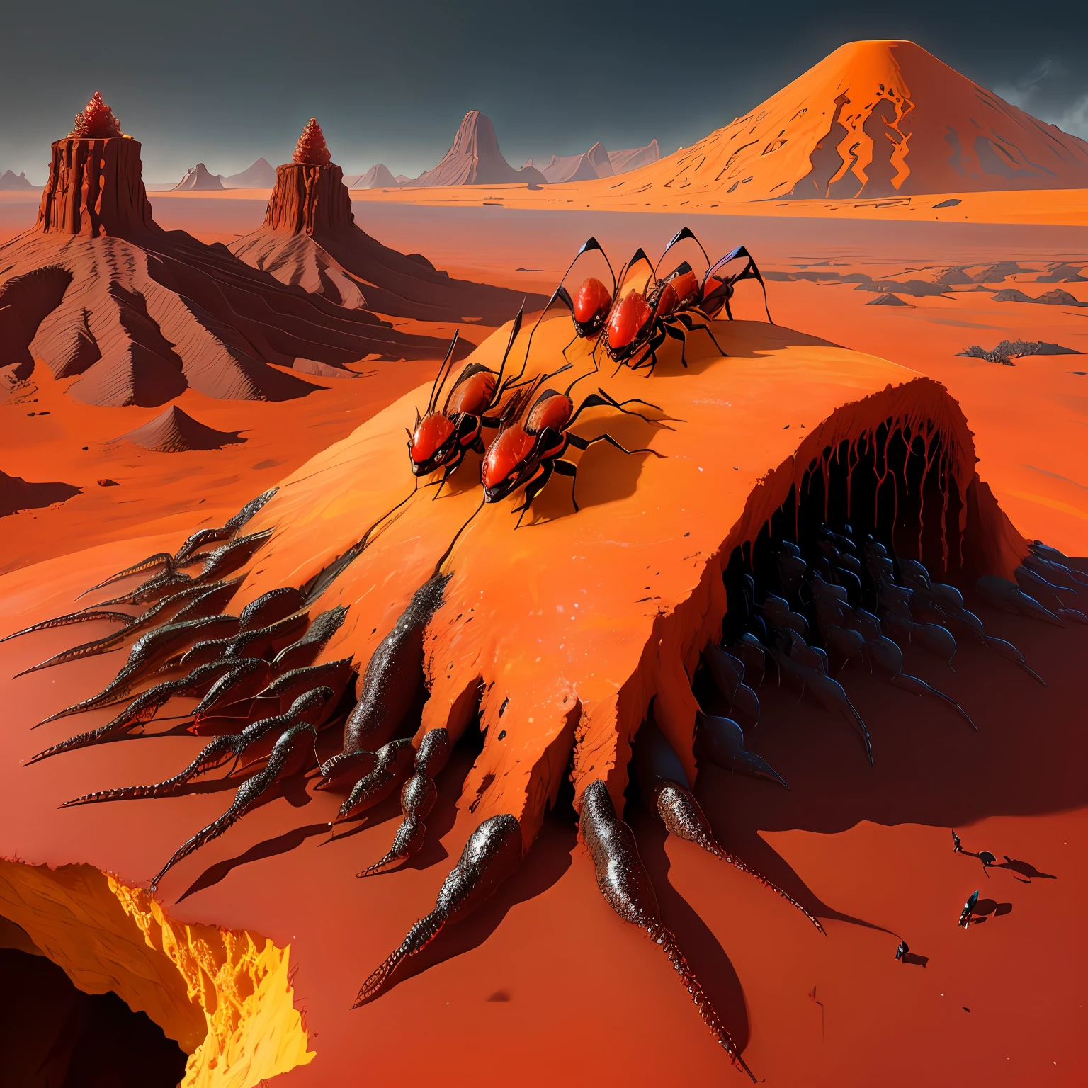 lava ants in anthill