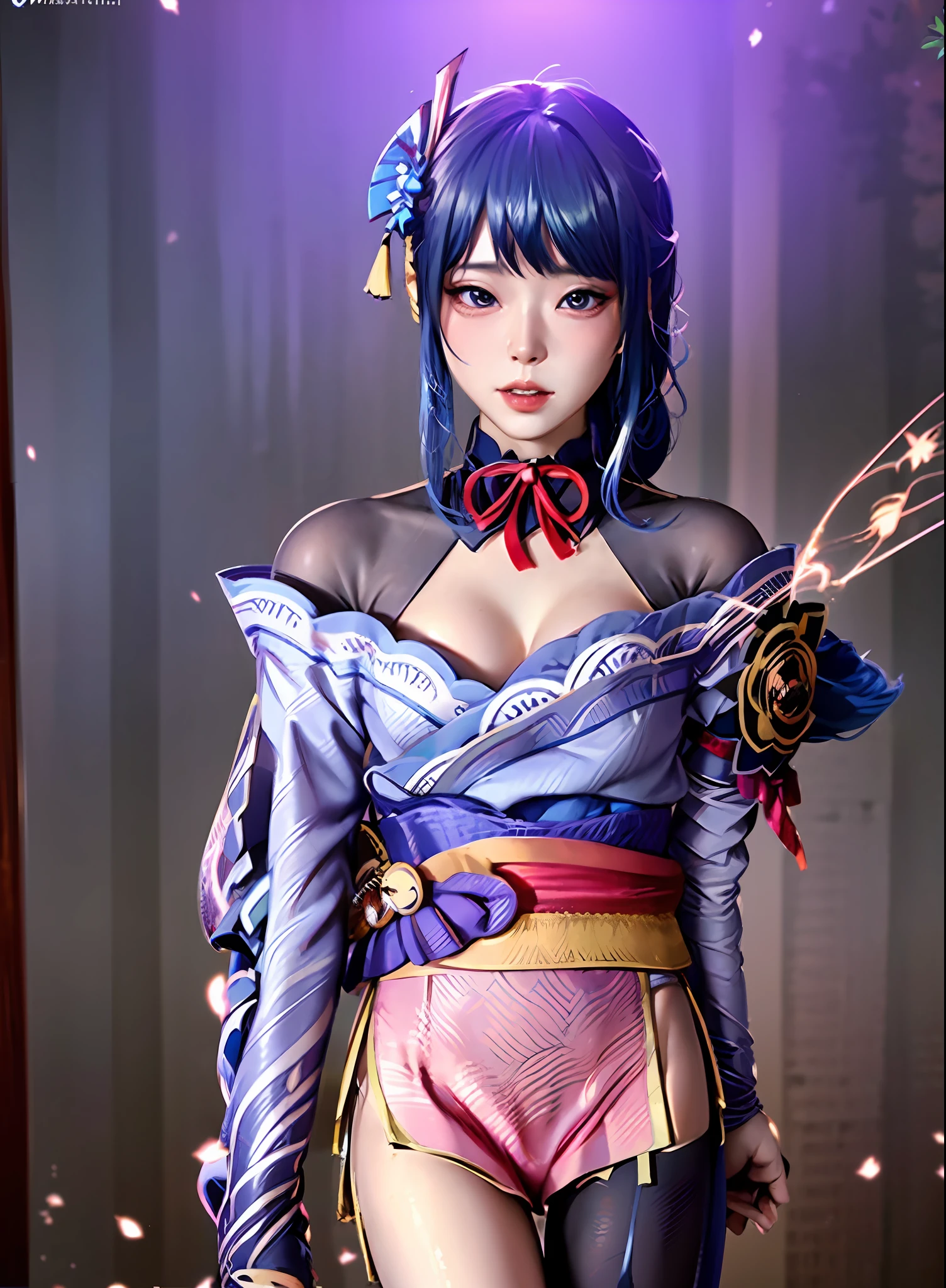 ((())),(Predecessor:1.1)),(( 😊 Exquisite clothes, Japanese clothes, hanfu, kimono, Japanese architecture, exquisite headdress, shoulder dragging suit, half_naked, sexy))
, collarbone, (small breasts: 1.3), pink, looking at the viewer, smile, fingers, masturbation, (raw photo: 1.2), ((photorealistic: 1.4)),NSFW, best quality, masterpiece, illustration, very delicate and beautiful, very detailed, CG, unity, 8k wallpaper, amazing, delicate detail, masterpiece, best quality, official art, highly detailed CG Unity 8k wallpaper, huge file size, very detailed, high resolution, very detailed, beautiful detailed girl, very detailed eyes and face,  Beautiful detailed eyes, 1girl, chest open, (slender waist), perfect body, slim, long ponytail, (platinum blonde hair: 1.3), lips open, realistic light, realistic shadows, large and colorful bed, sunset, sparkling light, face, close, looking down, looking down,