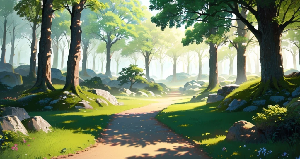 (Masterpiece, Best Quality, High Quality, Highres:1.4), Detailed, Extremely Detailed, Ambient Soft Lighting, 4K,
Outdoors, (Nature, Oak Forest:1.2), (Rocks:1.2), Mountais, colorful Flowers, Plants,