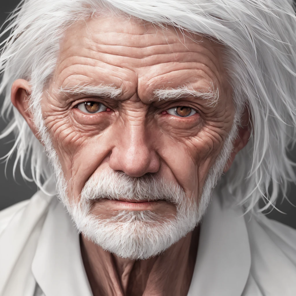 close up portrait of an white haired old man, Exquisite detail, 30-megapixel,
4k, 85-mm-lens, sharp-focus, f:8, ISO 100, shutter-speed 1:125, diffuse-back-
lighting, award-winning photograph, small-catchlight, High-sharpness, facial-
symmetry